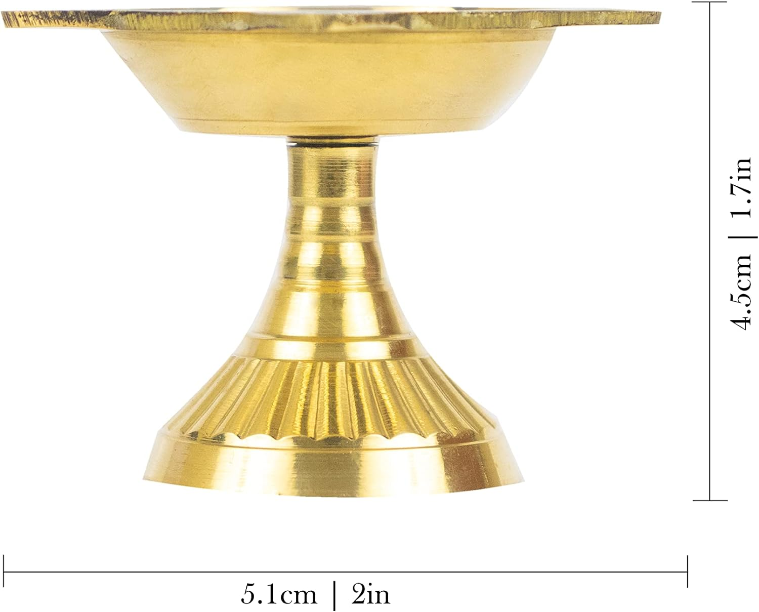 Traditional Brass Diya for Puja | Pooja Aarti | Arti Deepak Deepam Oil Lamp for Home Temple Puja Articles Decor Gifts -FSDK-M- (2) image number 3