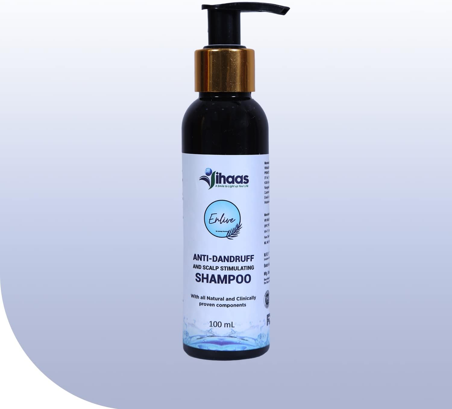 Enlive anti Dandruff Shampoo, Scalp Stimulating, Clears Away Dandruff Flakes, Relieves from Excessive Oil, Relieves from Dandruff Related Itching (100Ml)
