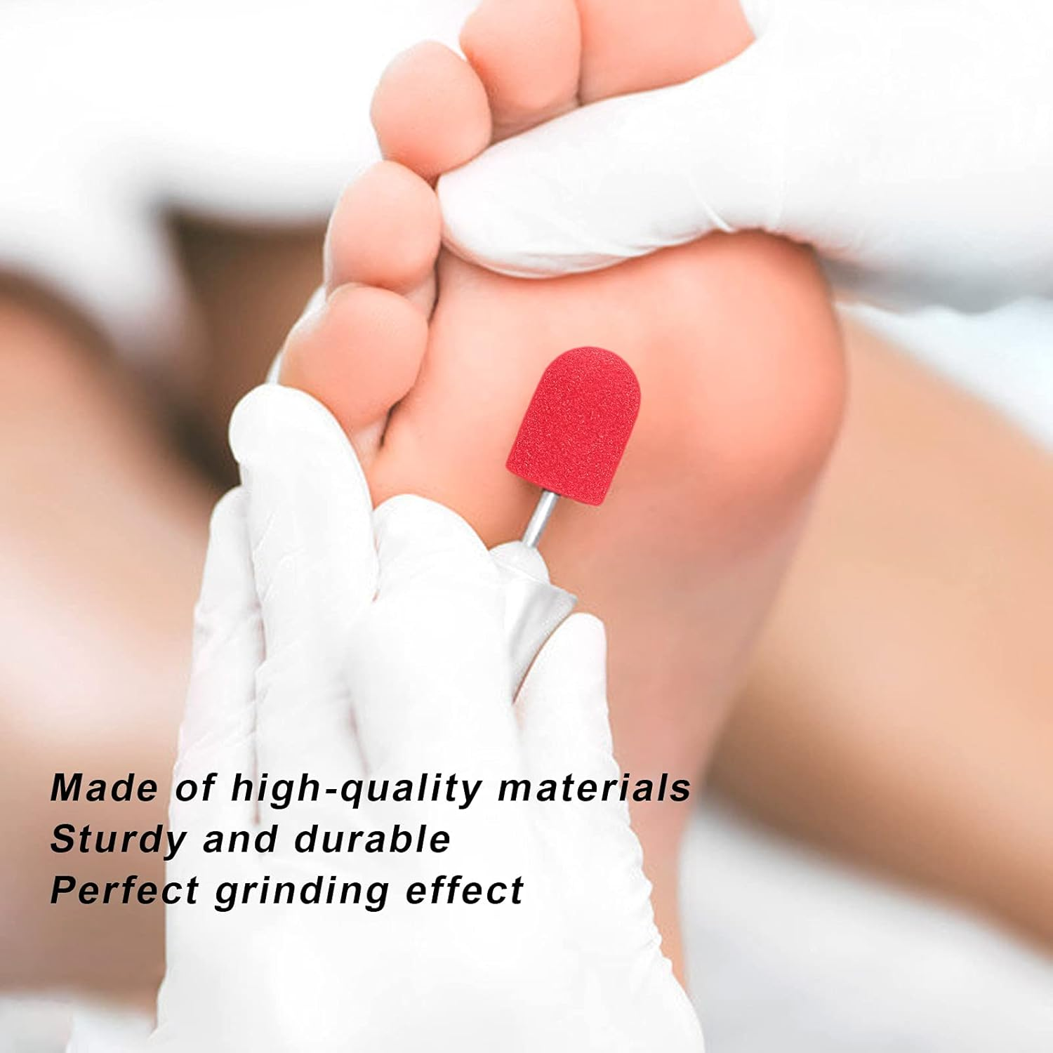 20Pcs Sanding Bands for Nail Drill, Electric Colored Professional Fine Sanding Bands, Polishing and Nail Polish Remover, 0.6X1Inch with 1 Shaft, for Manicures, Pedicure, Salon (Deep Red) image number 2