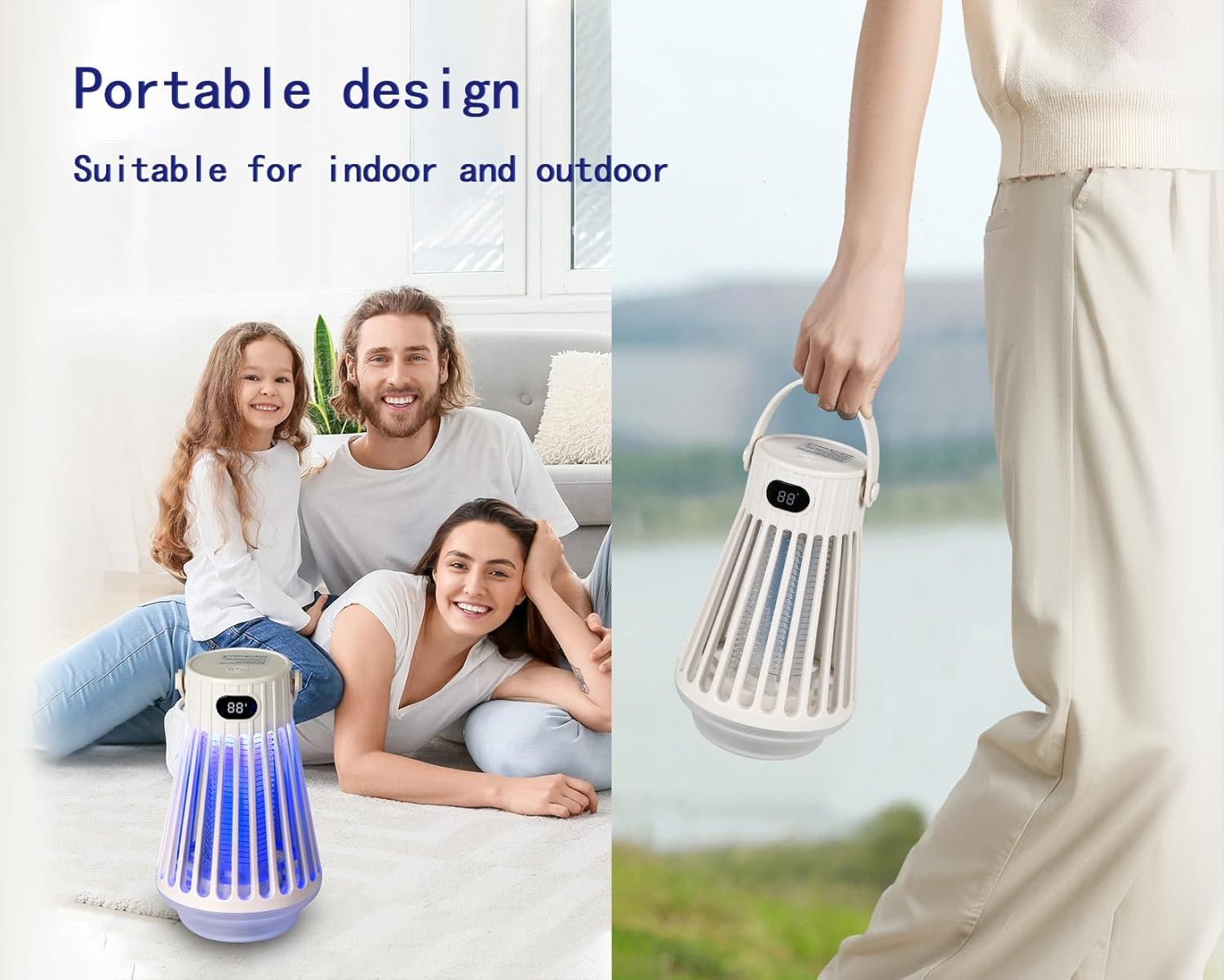 Yakiter Bug Zapper,Electric Fly Killer Mosquito Zapper Waterproof, Portable Outdoor & Indoor Insect Killer for Home, Patio, Backyard, Camping image number 1