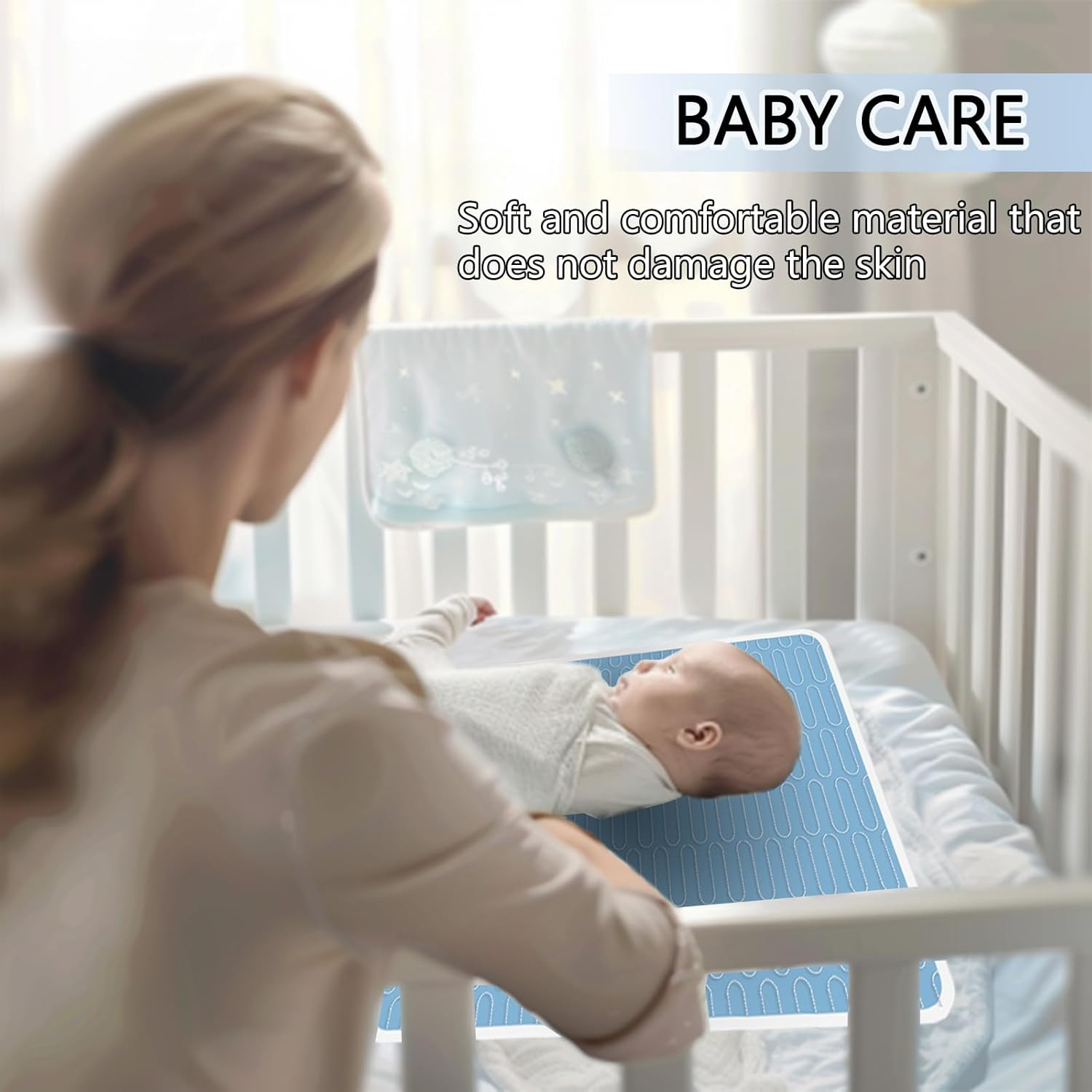 4 Pack Incontinence Bed Pads - 34"X36", Washable and Reusable Waterproof Mattress Pad, Pee Pads for Adults, Kids, Elderly, and Pets image number 6