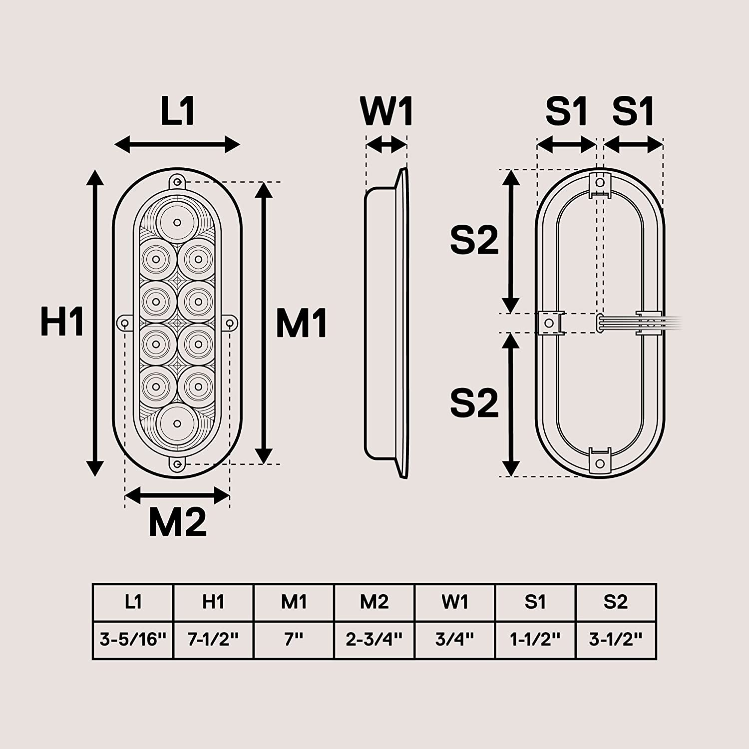 TRUE MODS 2Pc 6 Inch Amber Oval LED Trailer Tail Light Kit [DOT FMVSS 108 SAE I6P] [Surface-Mount] [IP67 Waterproof] [Park & Turn Signal] Yellow Orange Marine Trailer Lights for Boat Trailer RV Trucks image number 4