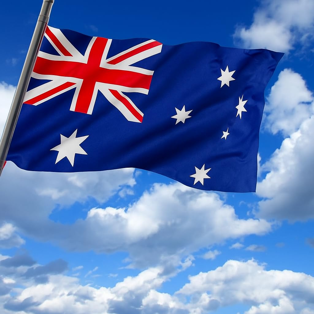 2 Pack 3 X 5 FT Australia Flags, Australian National Flags and Brass Grommets, Durable Polyester and UV Fade Resistant, Australia Flag for Indoor Outdoor Home Garden Decoration