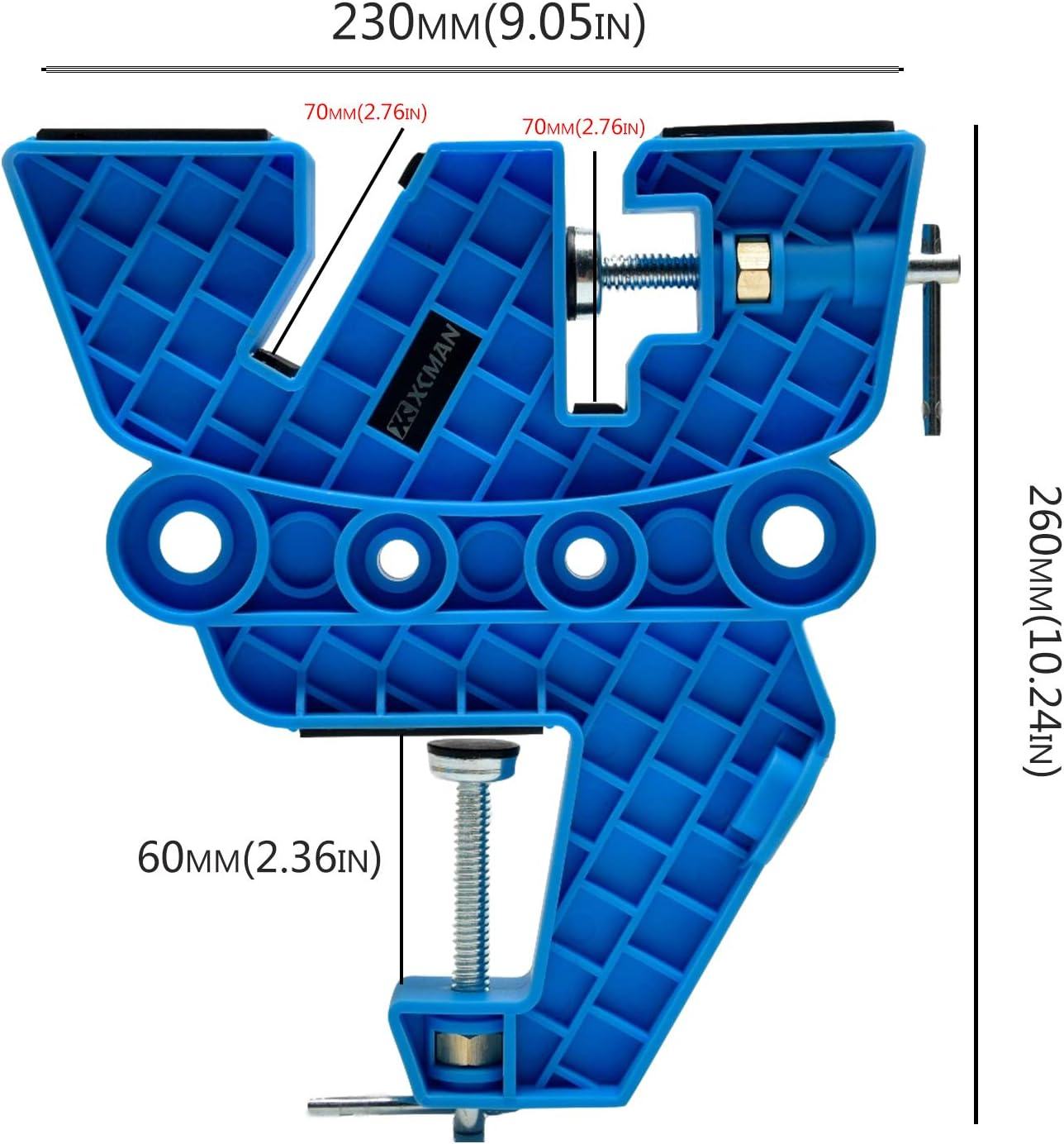 XCMAN Ski Snowboard Vise for Tuning,Waxing and Repair,Set of Non-Slip Vice Grips with Horizontal and Vertical and Tilt Working Positions,Rubber Ski Brake Retainers,Pair image number 3