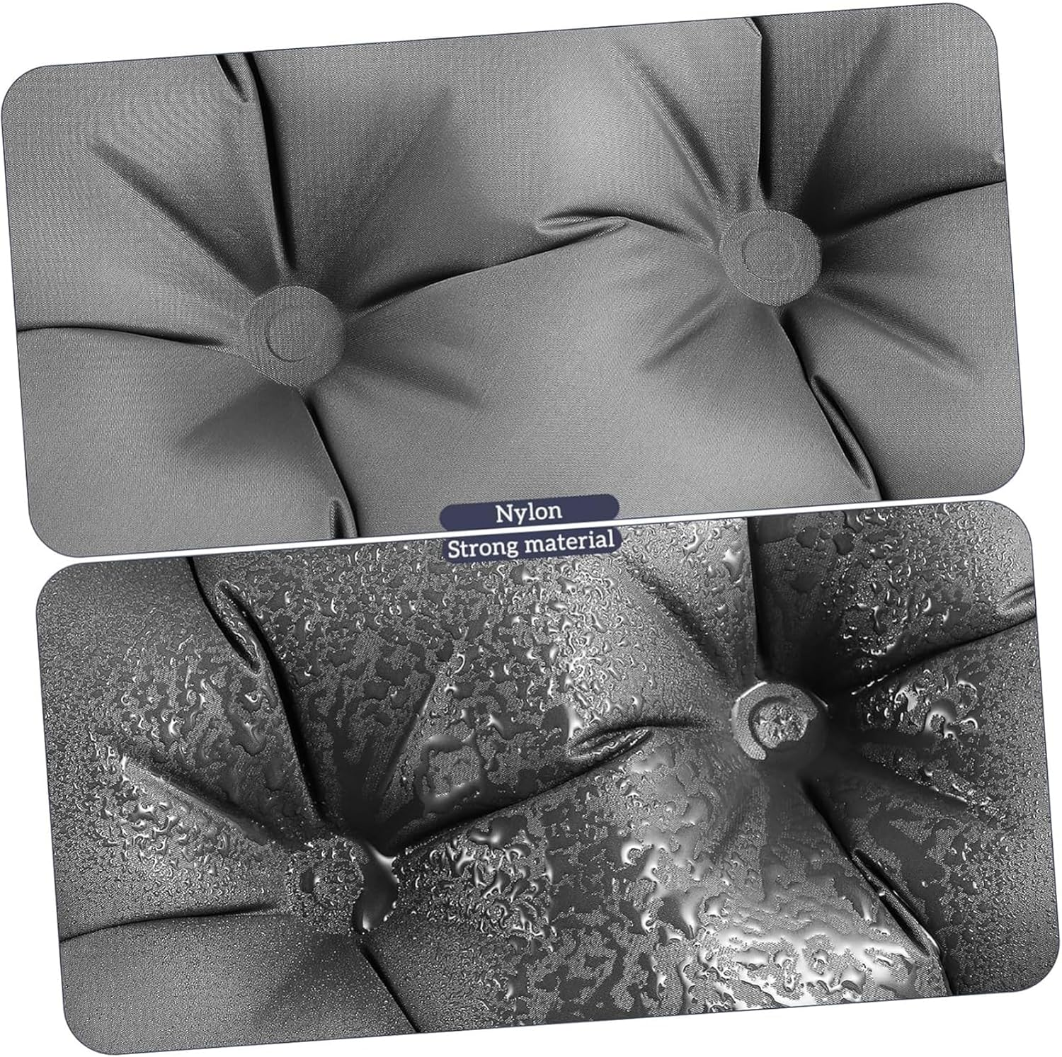 Inflatable Seat Cushion, Lightweight Portable Comfortable Air Pad for Camping, Hiking, Office, Airplane, Car, and Stadium Travel Use (Grey) - Black image number 6