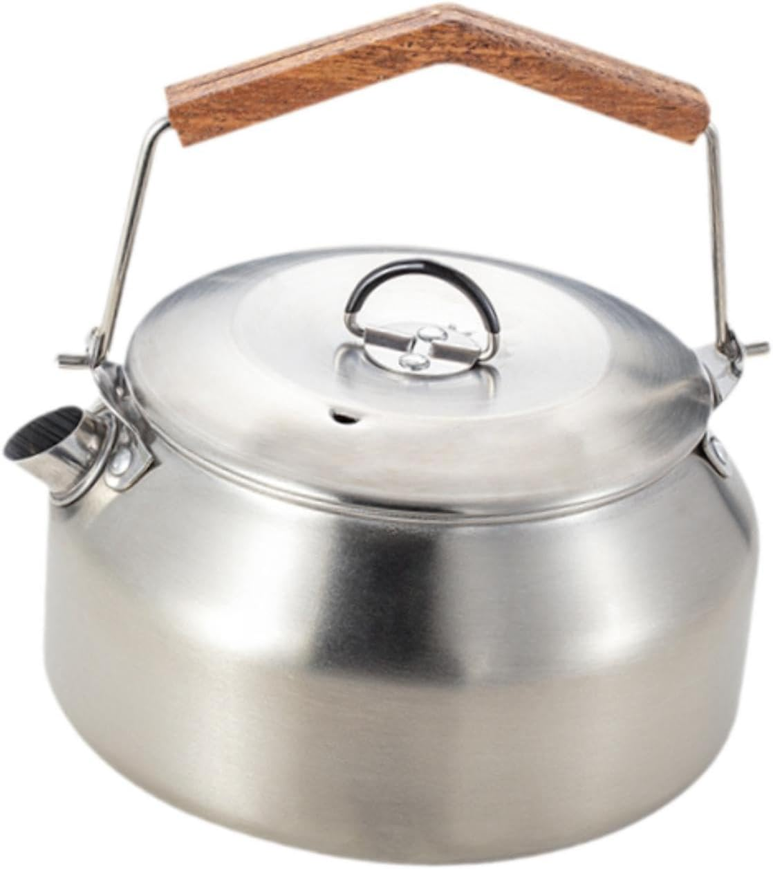 Eigell Portable Camping Kettle for Outdoor Use, Water Coffee Pot and Teapot, Silver - Green image number 4