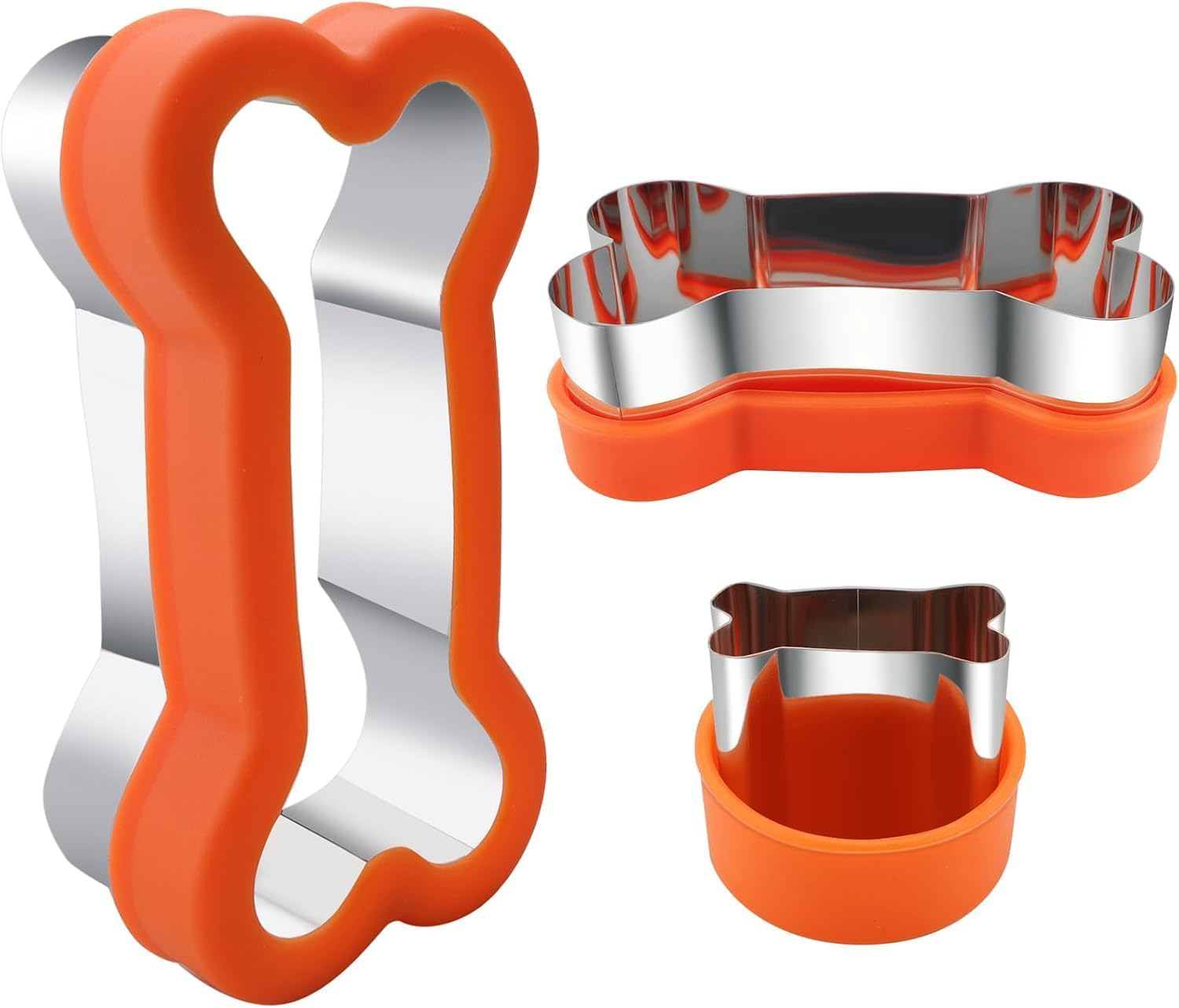 Cozioz 3-Piece Dog Cookie Cutter Set - Includes Dog, Bone, and Paw Print Shapes in 3 Different Sizes - Stainless Steel Cutters for Homemade Treats, Cakes, and Cookies image number 3