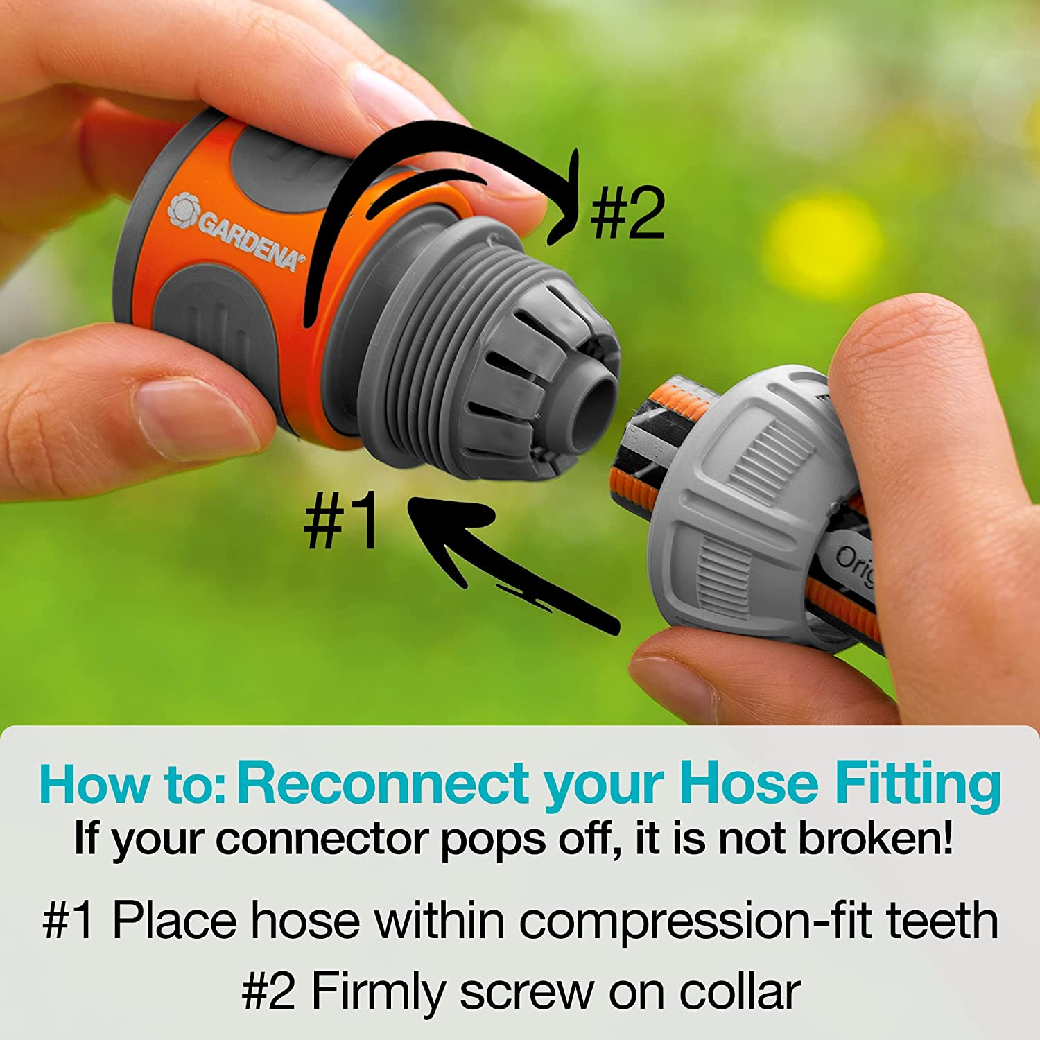 Gardena 8050-83 Foot Wall Mounted Retractable Reel with Hose Guide, Automatic Retraction for Easy Watering image number 1