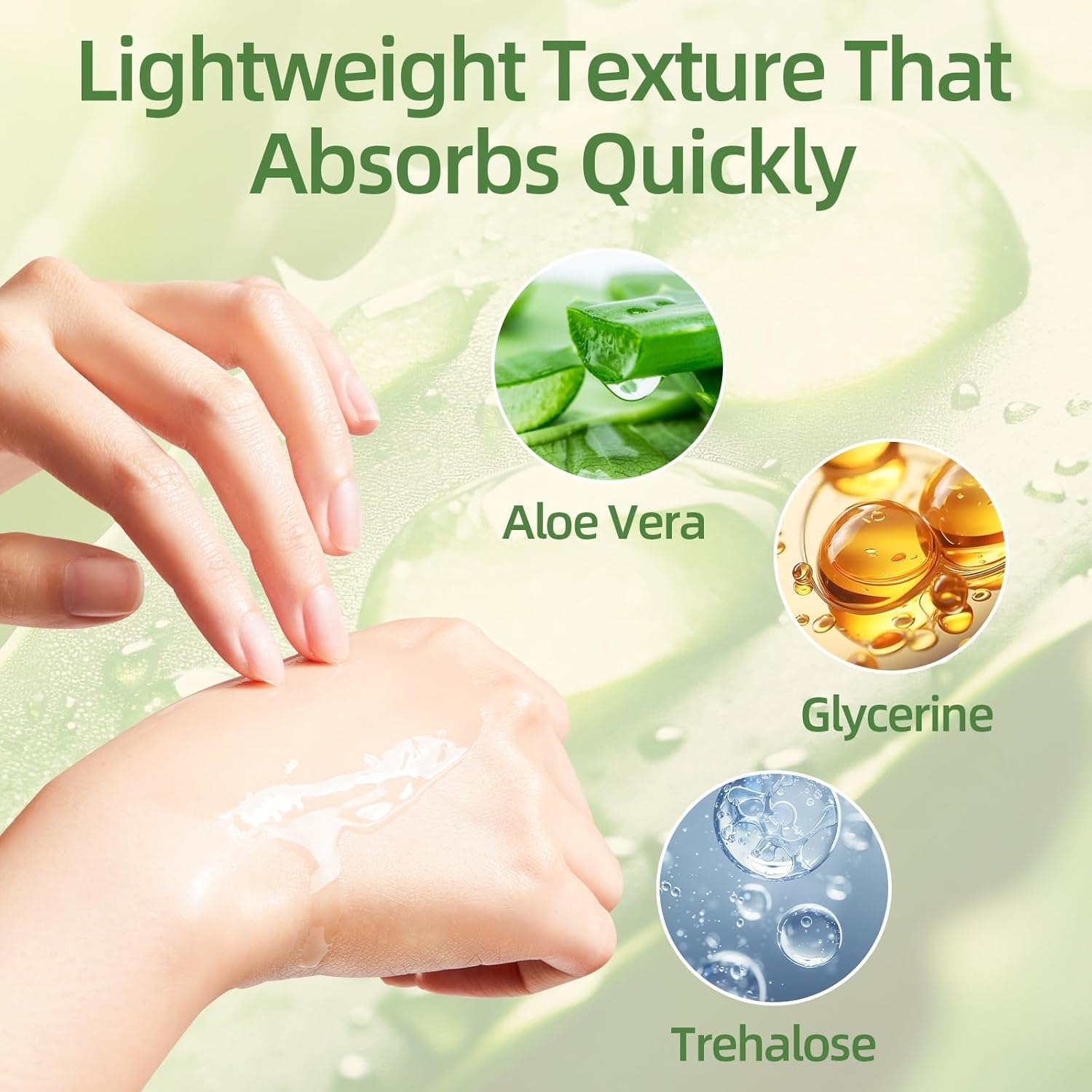 99% Pure Aloe Vera Gel, Hydrating Care for Face, Body & Hair, after Sun Cooling, Moisturises Dry Skin, Gentle for Sensitive Skin, 300G (Aloe Vera) image number 3