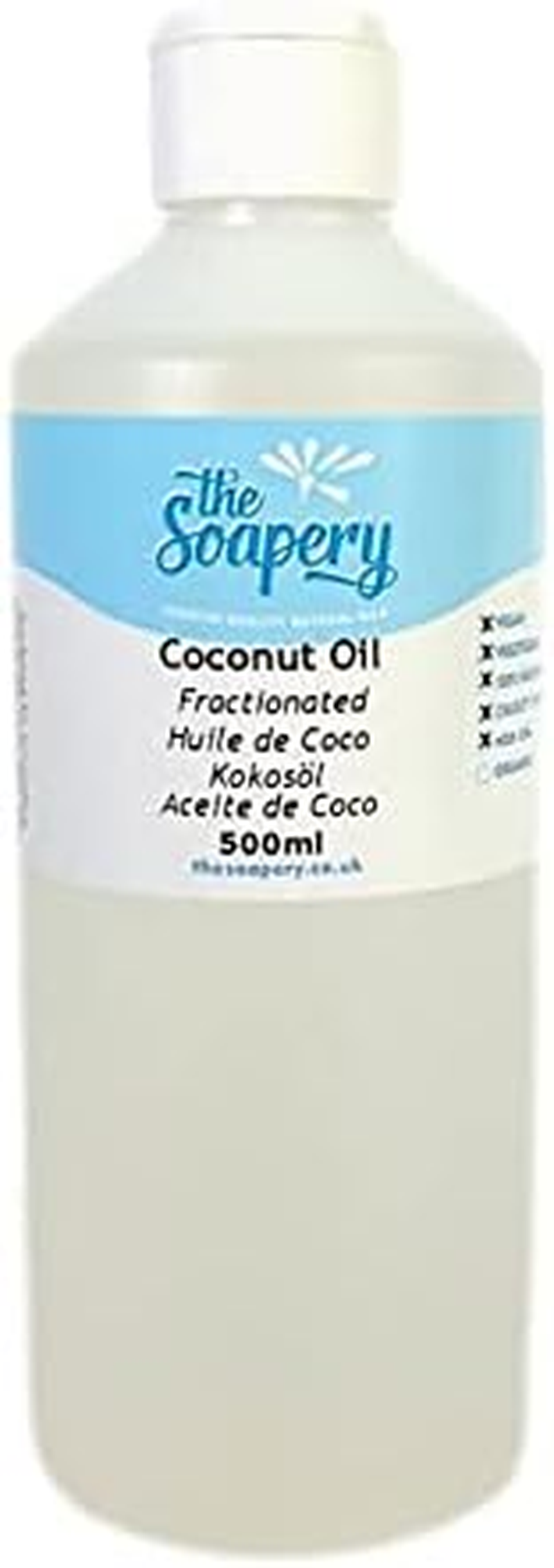 Fractionated Coconut Oil 500Ml - 100% Pure and Natural Carrier Oil for Skin and Hair Treatments