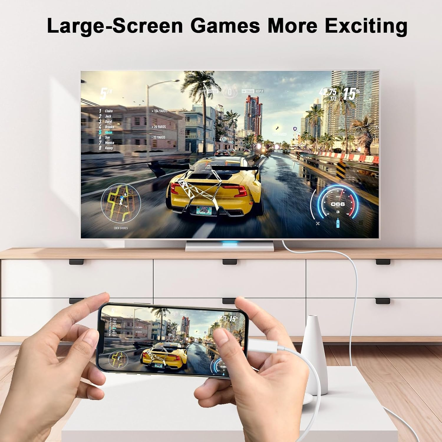 [Apple Mfi Certified] Apple Lightning to HDMI Cable Adapter for Iphone to TV, 1080P Lightning to Digital AV Adapter Sync Screen Connector for Iphone 14 13 12 11 Pro Max XS XR X to TV Projector Monitor image number 3