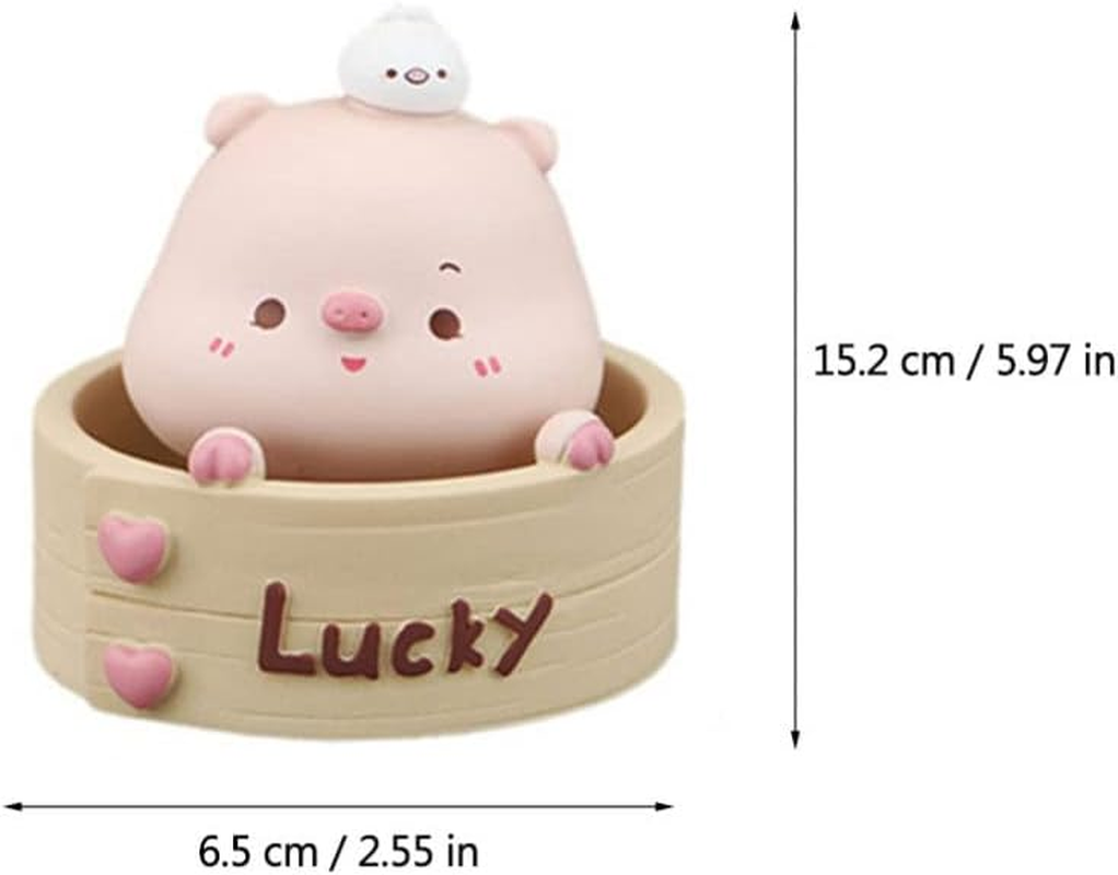 Zerodeko Cute Pig Ornament Pig Kitchen Accessories Desk Topper Miniture Decoration Car Accessories Tiny Cars Car Dashboard Decorations Desktop Toys Cake Toy Shake Your Head Resin Piggy image number 2