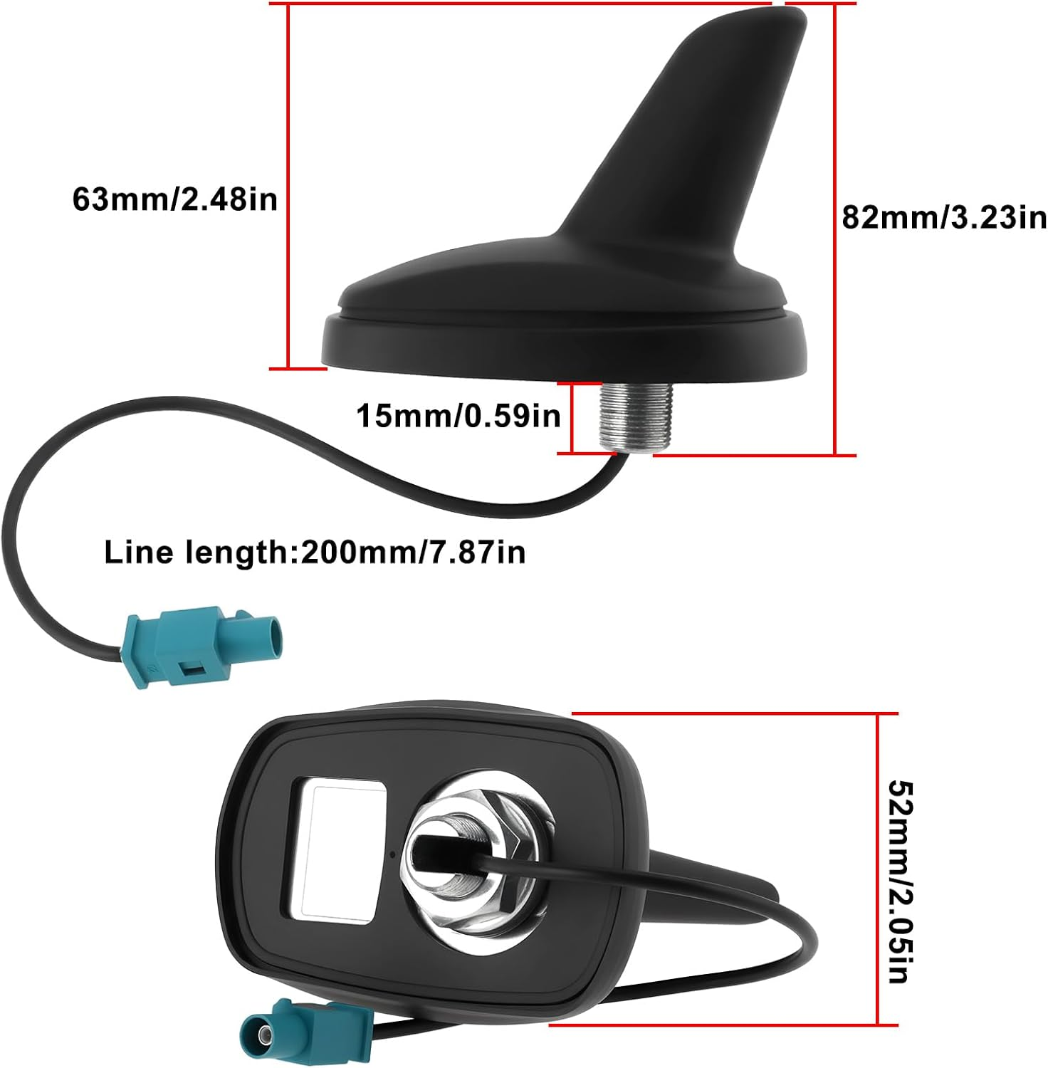 Emagtech Car Roof Antenna 6.3X5.2X8.2Cm Compatible with VW Golf 5 6 Compatible with Passat image number 3