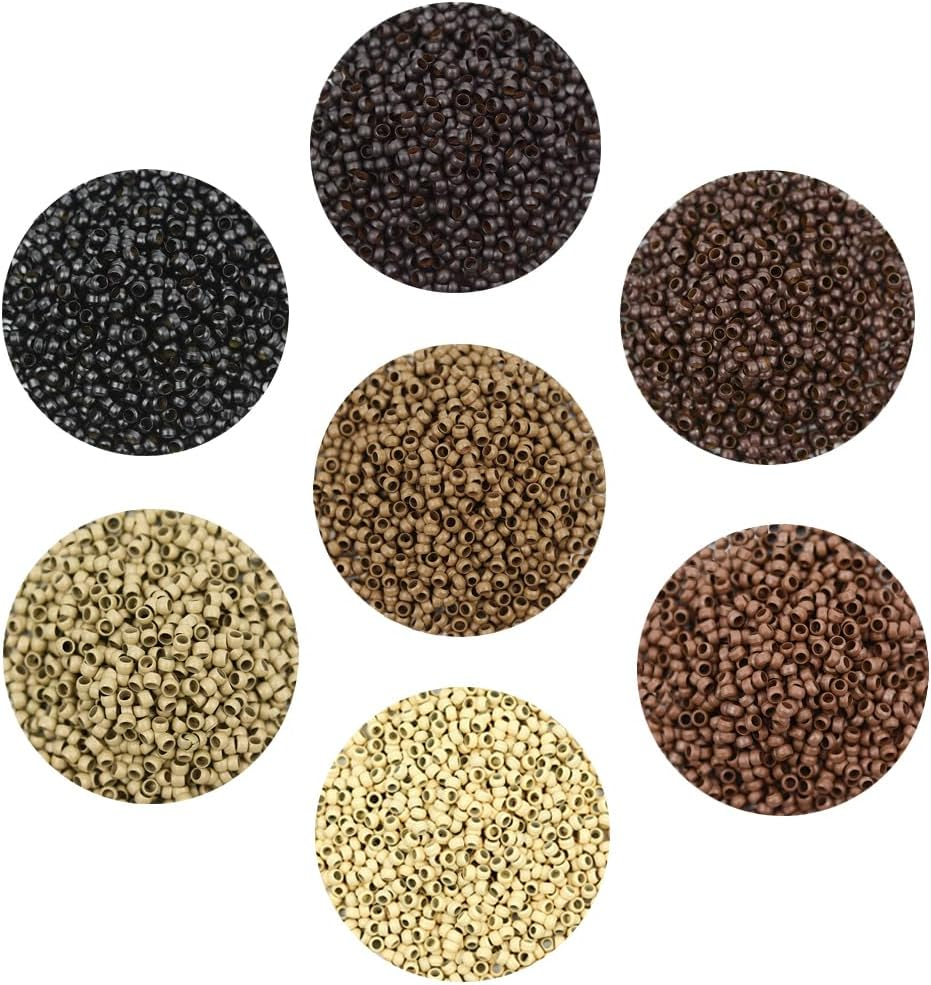 500 Pcs 2.5Mm Copper Nano Rings Micro Beads Micro Tubes Ring Beads for Nano Tip Hair Extensions (Dark Brown)