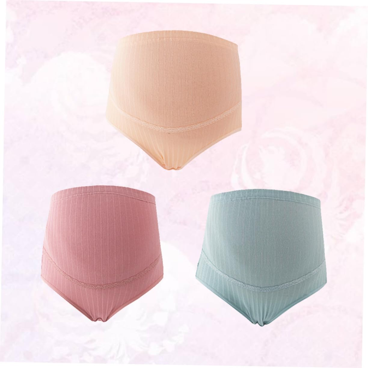 KOMBIUDA 3Pcs High Waist Maternity Panties Cotton Women Underwear for Pregnant Tummy Shapewear image number 5