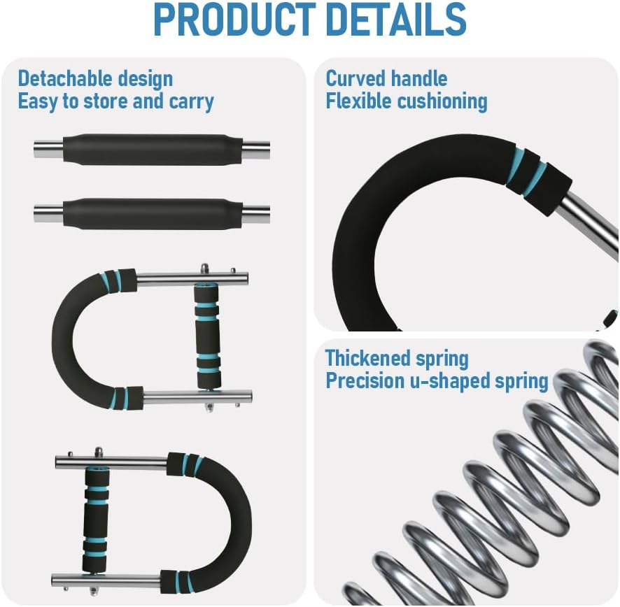 Twister Arm Trainer, Adjustable Hotwave Arm Trainer, Portable Chest Trainer for Men & Women, Detachable Power Twister Bar for Home Chest Workout Equipment