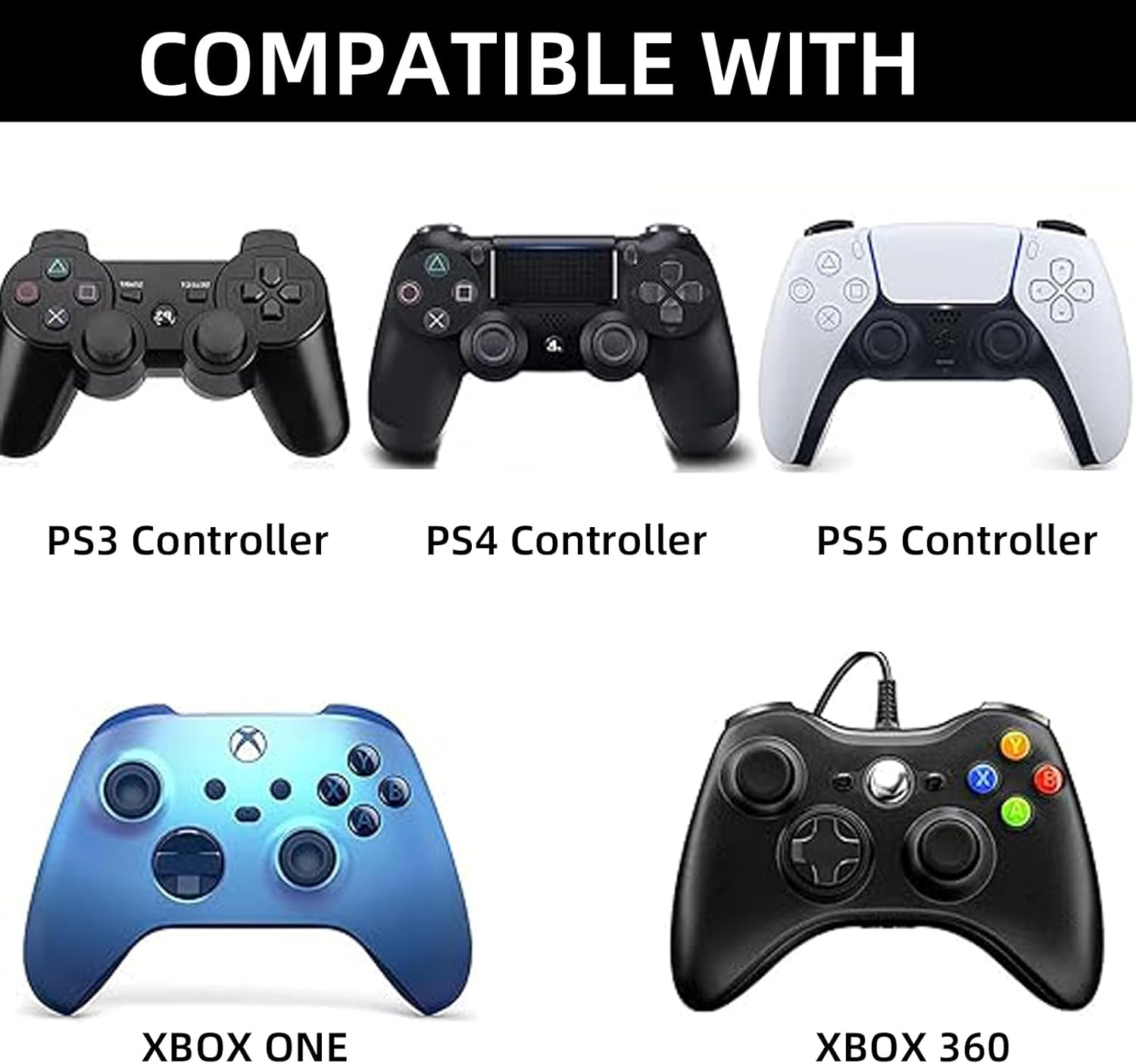 Suytvenxau 20Pieces Analog Stick Joystick Controller Performance Thumb Grips Compatible with PS5, PS4, Xbox One, Xbox Series X/S - Durable Thumb Grips, Long-Lasting Joystick Grips image number 2