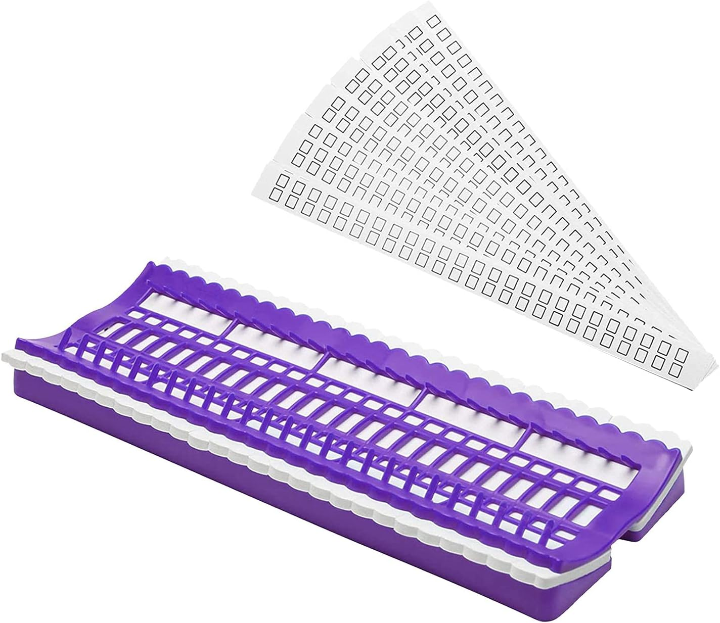 TENOL Sturdy Embroidery Floss Organizer with 50 Positions, Stitch Holder, Embroidery Threads Organiser Sorting Board with Sheets , Purple image number 3