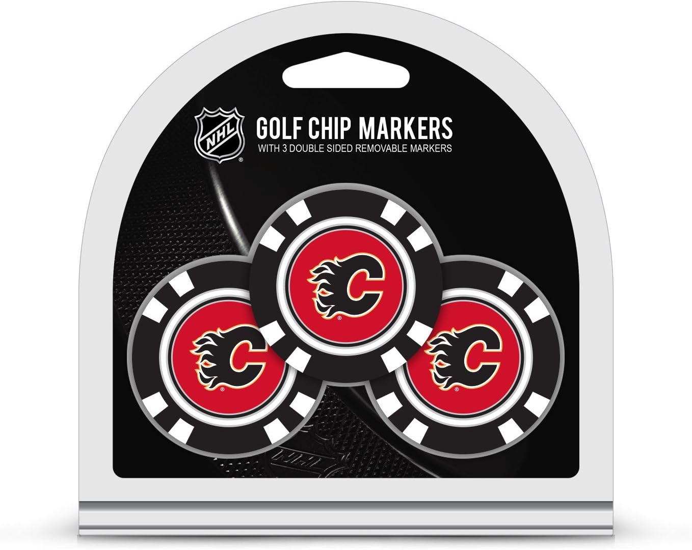 Team Golf NHL Golf Chip Ball Markers (3 Count), Poker Chip Size with Pop Out Smaller Double-Sided Enamel Markers image number 1