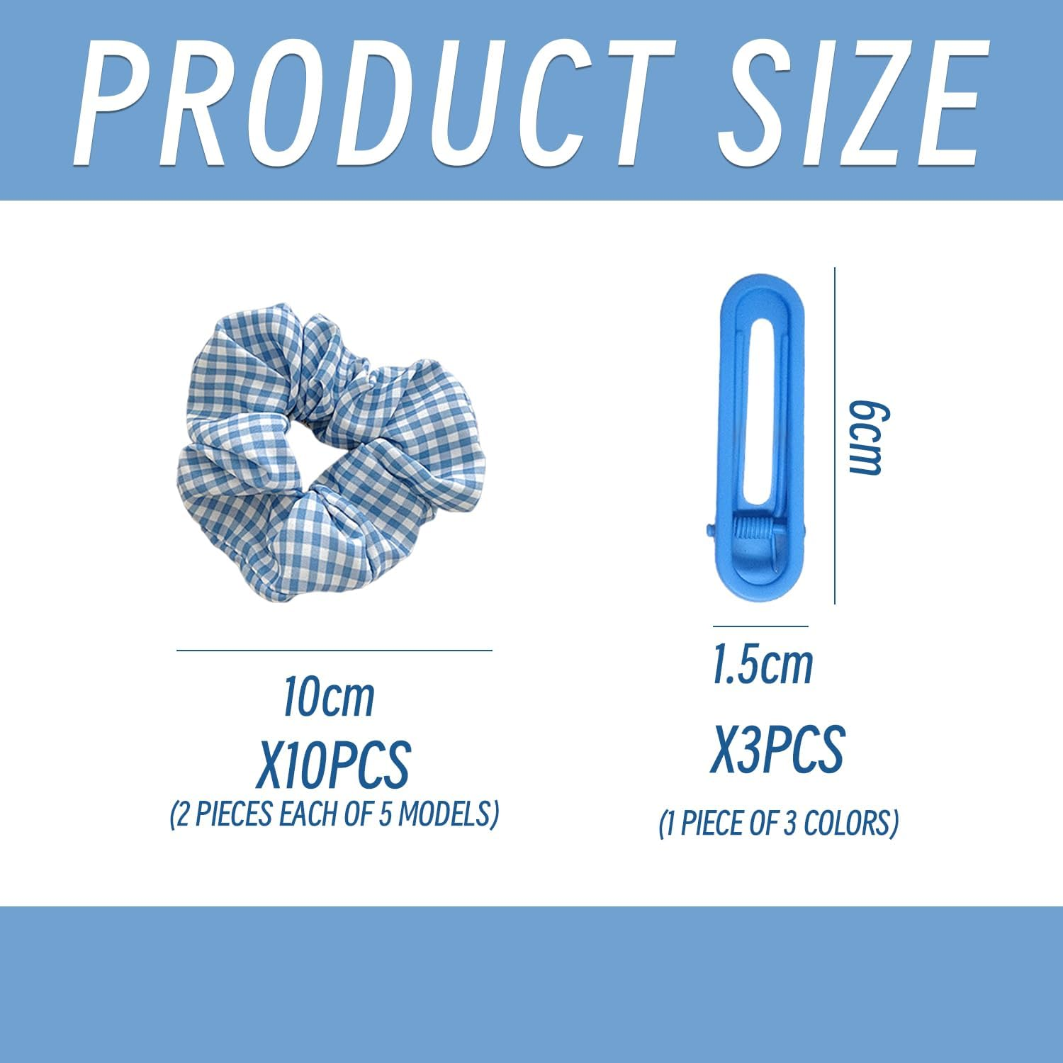 10-Piece Hair Rings and 3-Piece Hair Clips, Elastic Hair Rings, Cute Simple Hair Rings, Hairstyle Fixing Supplies, Hairstyle Accessories image number 1