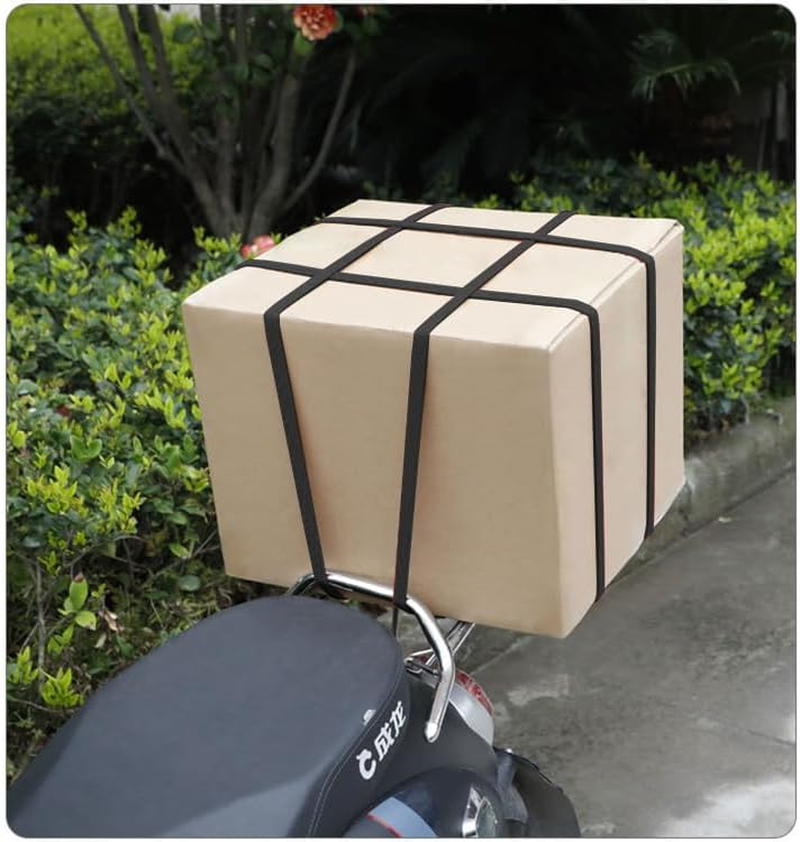 JZS Flat Bungee Cords with Hooks 2M Adjustable Elastic Bungee Straps with Hooks for Bicycles Camping Tent Luggage Fixings 2 Pack Black - Red image number 3