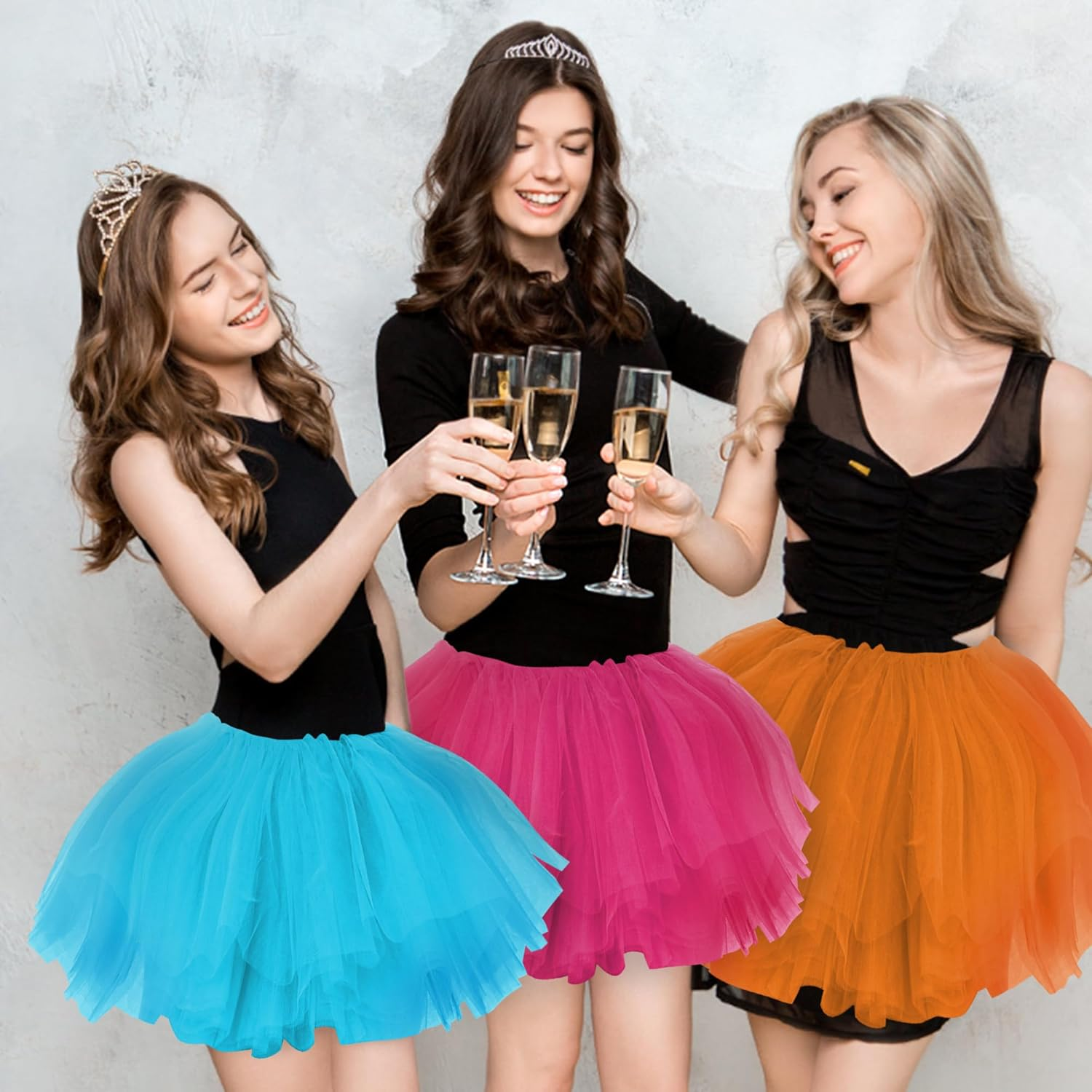 ASKHOPE Tutu for Women Adults 5 Layered Tutu Tulle Skirt Tutus for Women Girls Teens 80S Tutu Halloween Costume - Rainbow image number 4