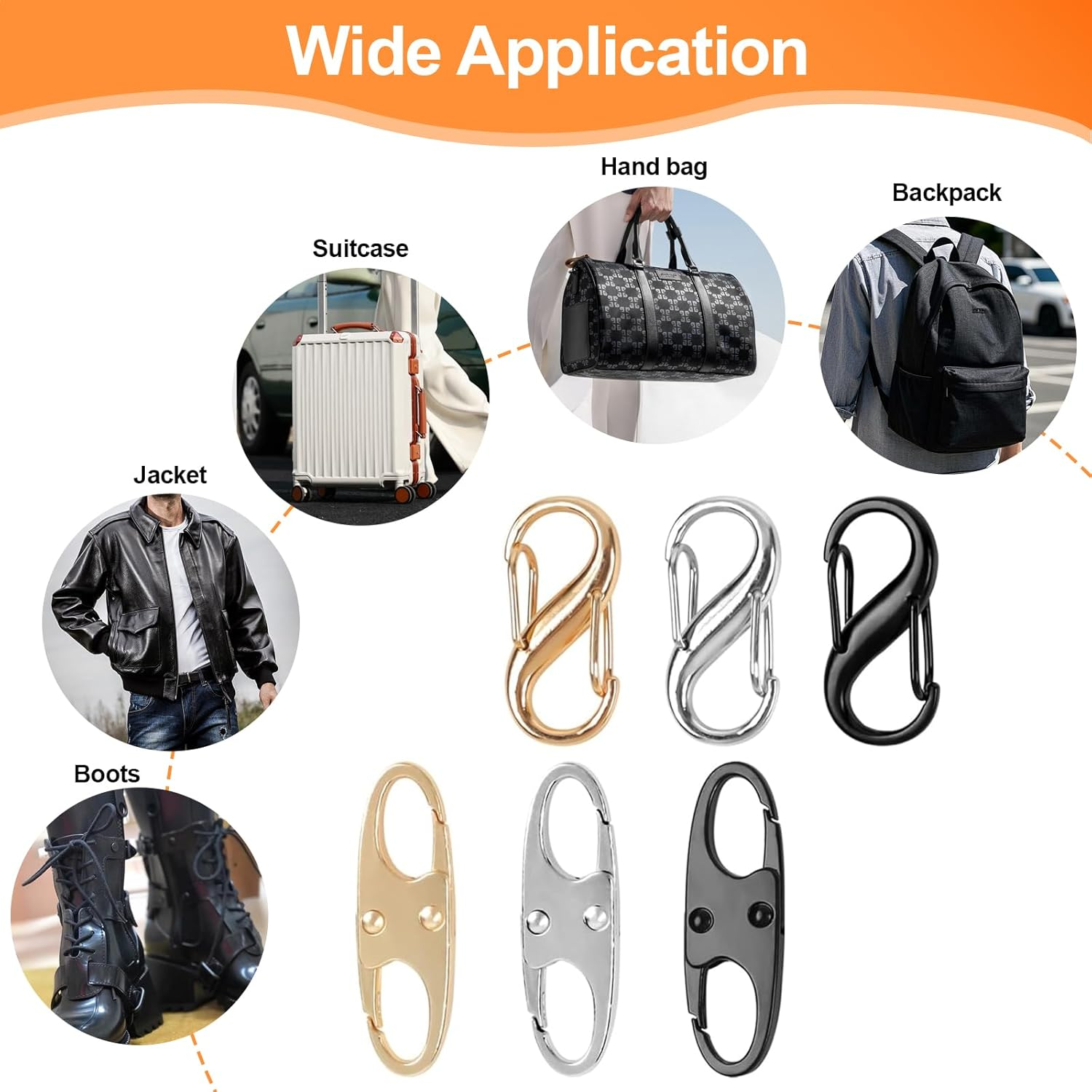 COZY CORE 21-Piece Zipper Clips anti Theft Deterrents &ndash; Secure Luggage, Clothing, Backpacks, Boots, Purses &ndash; Perfect for Travel and Outdoor Sports image number 6