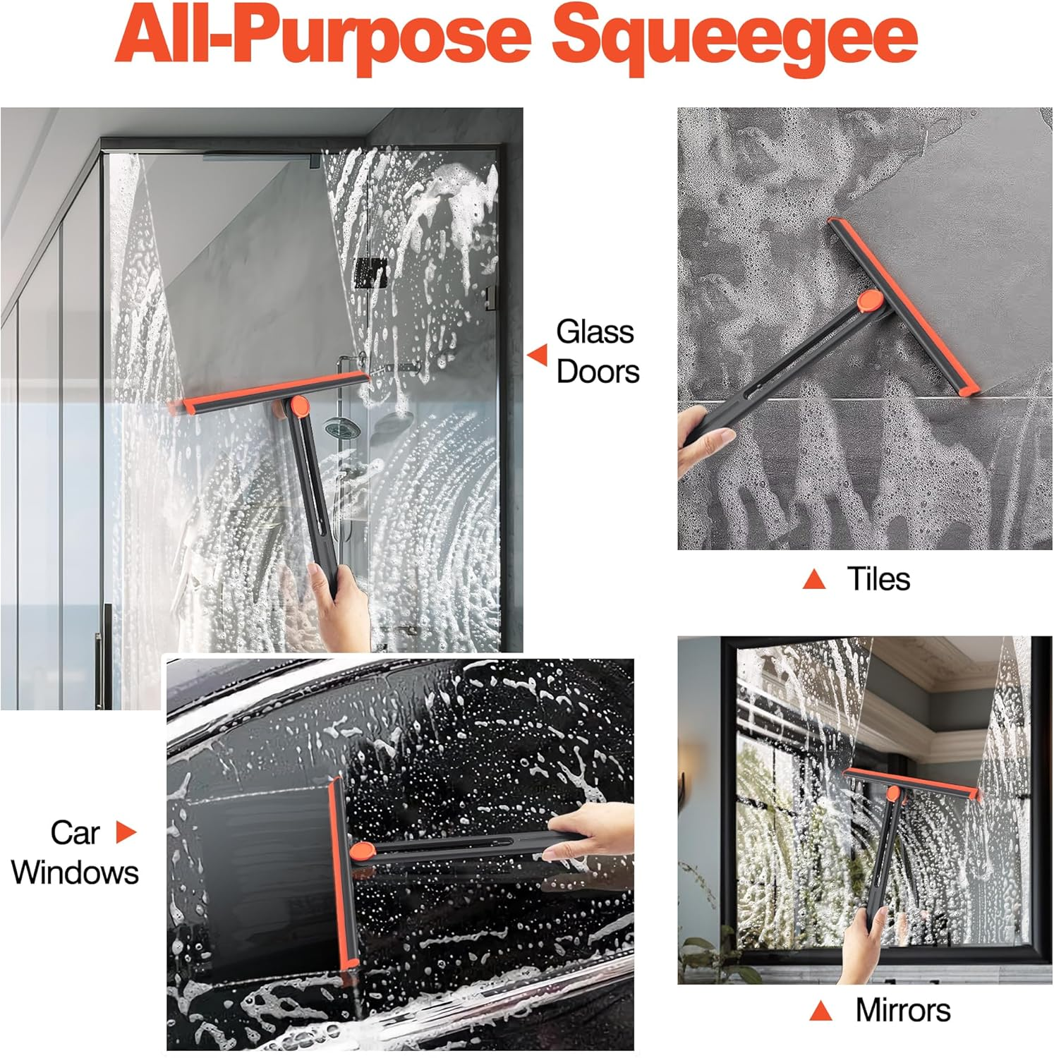 Shower Squeegee for Glass Doors, Squeegee for Window Cleaning, image number 5
