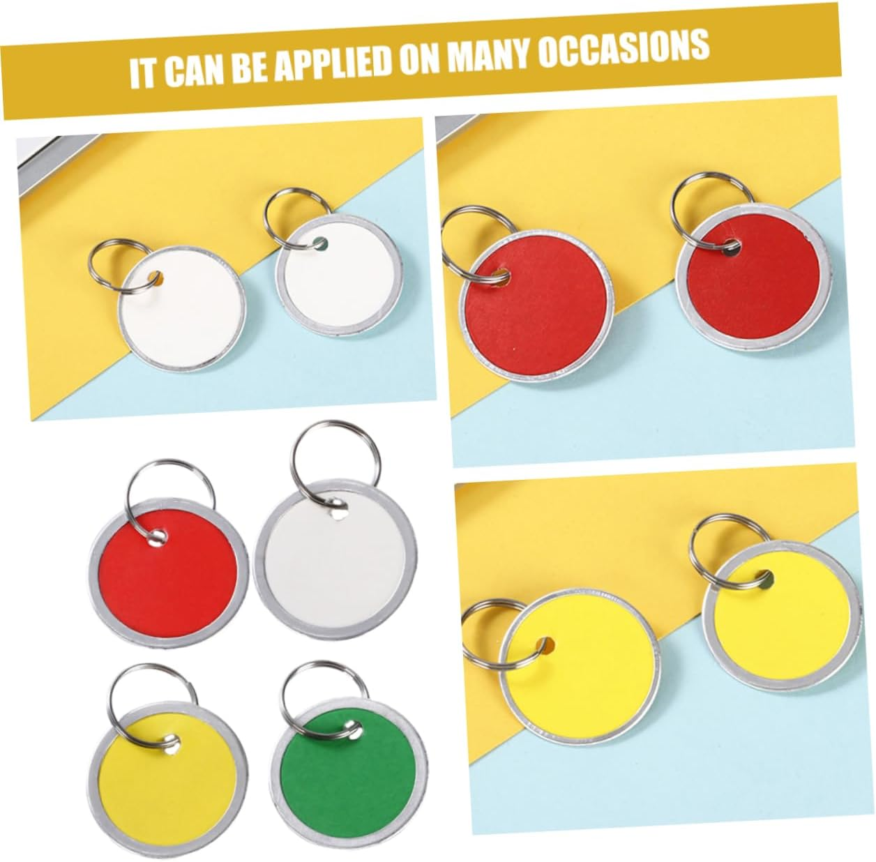 HOODANCOS 150Pcs Compact Key Labels round Playing Cards Luggage Tags Id Tags for Organizing and Travel image number 3