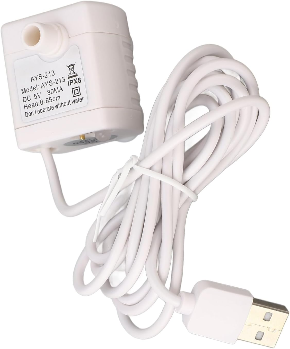 Mini Cat Fountain Pump, USB Powered, Removable Brushless 5V DC Motor, Prevents Dry Burning, Adjustable Flow, Pet Water Fountain Pump for Replacement image number 3