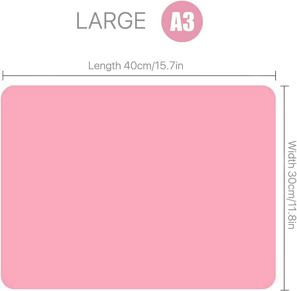 A3 Extra Large Silicone Sheet for Crafts Jewelry Casting Molds Mat, Premium Silicone Placemat, Multipurpose Mat, Nonstick Nonskid Heat-Resistant(15.7 X 11.7 Inches) (Pink) image number 6