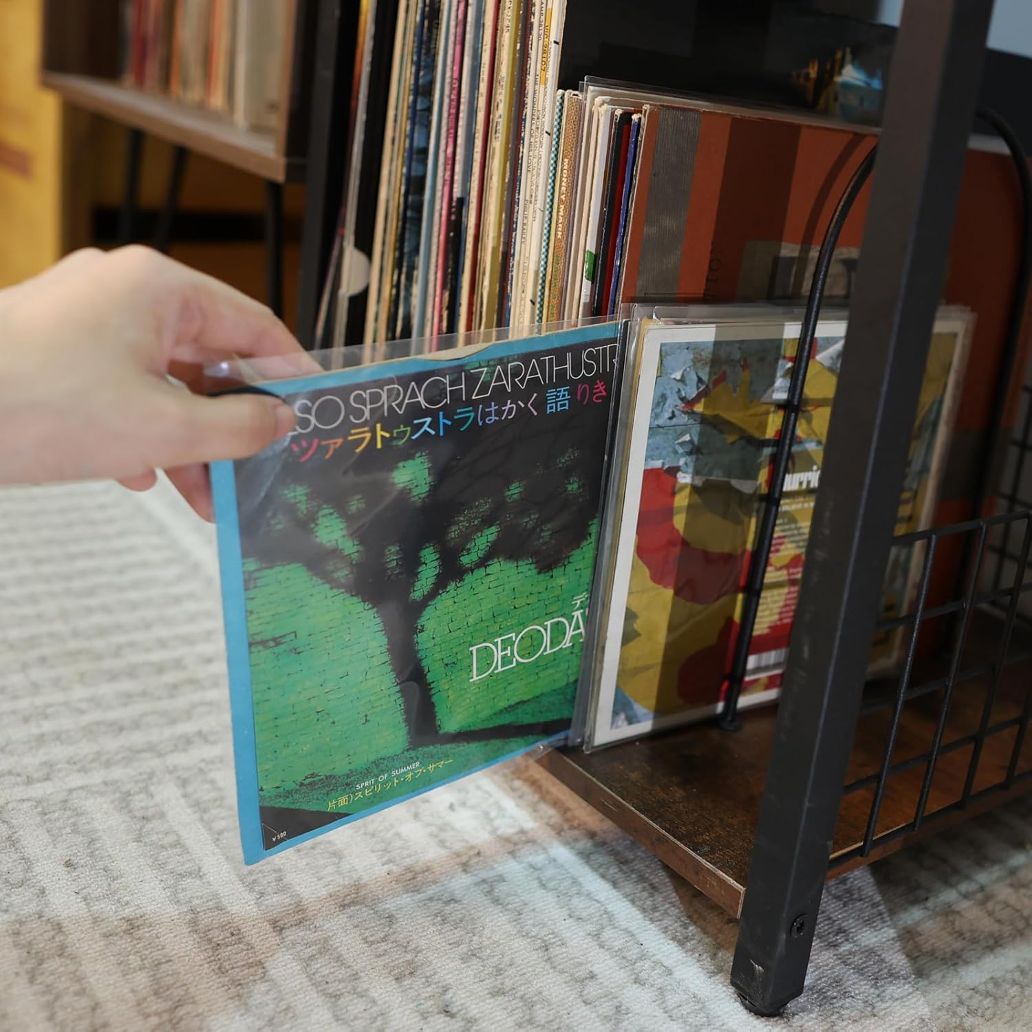 Sdroceryam 7 Inches Vinyl Record Outer Sleeves, 50Pcs Clear EP Album Covers Anti- Static Outer Sleeves for 45 RPM Record Collection Protection image number 1