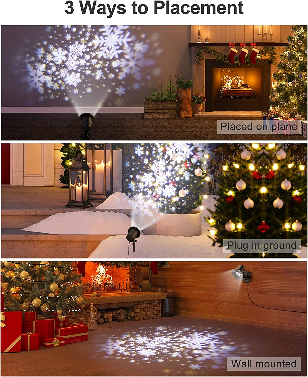 Gaiatop Christmas Projector Lights Outdoor, Highlight Led Snowflake Lights Projector, Waterproof Landscape Christmas Decorations Lighting for Xmas Home Party Wedding Garden Patio image number 2