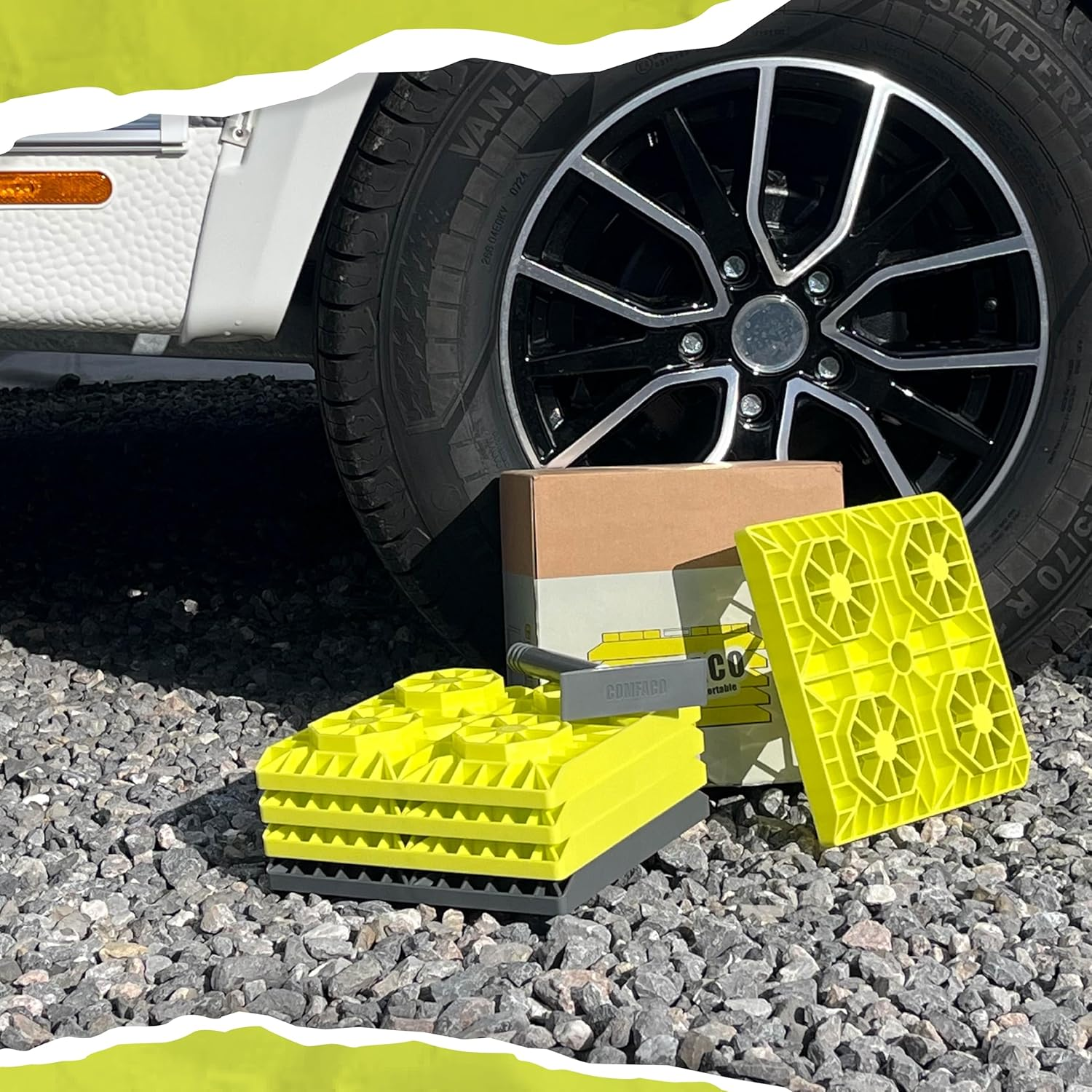 LTWHOME Rv/Caravan Leveling Blocks Heavy Duty for Leveling Single and Dual Wheelsand Jacks 21.5 X 21.5 Cm (Pack of 10) image number 1