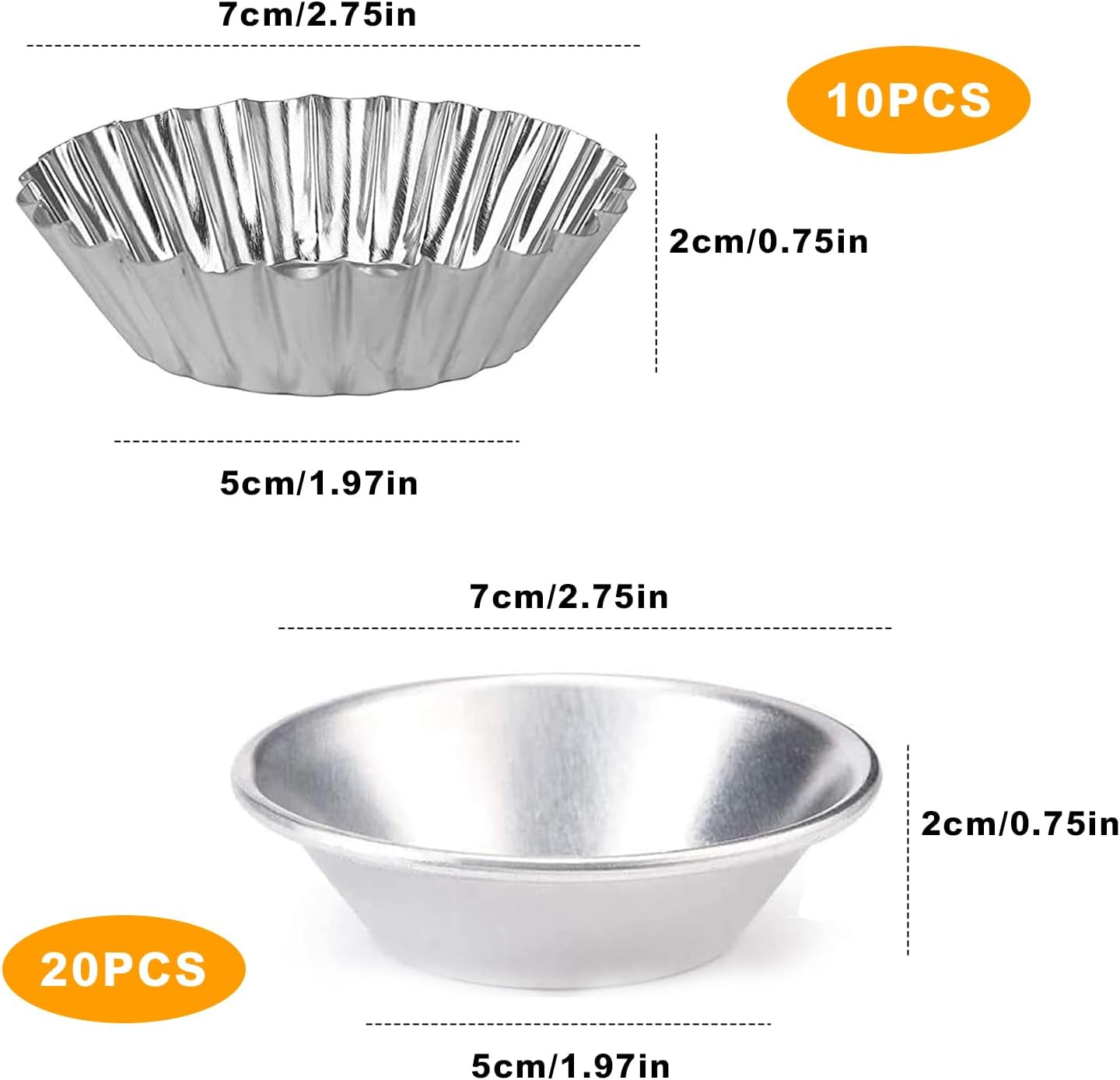 30PCS Egg Tart Molds,Mini Muffin Tray,Tart Pans,Pie Tins,Moldes Para Mini Chocoflan,Egg Mold,Small Lcheesecake Pans,Mini Aluminum Pans for Quiche,Bakeware Cake Cookie Mold,(Round,Chrysanthemum Shape) image number 5