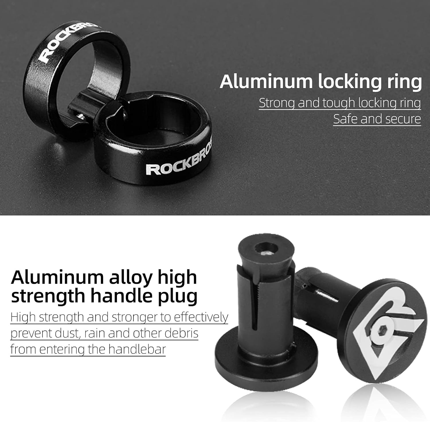 ROCKBROS Bike Handlebar Grips Double Lock-On Bicycle Handle Bar Ends for Mountain MTB BMX 22.2Mm - Red image number 5