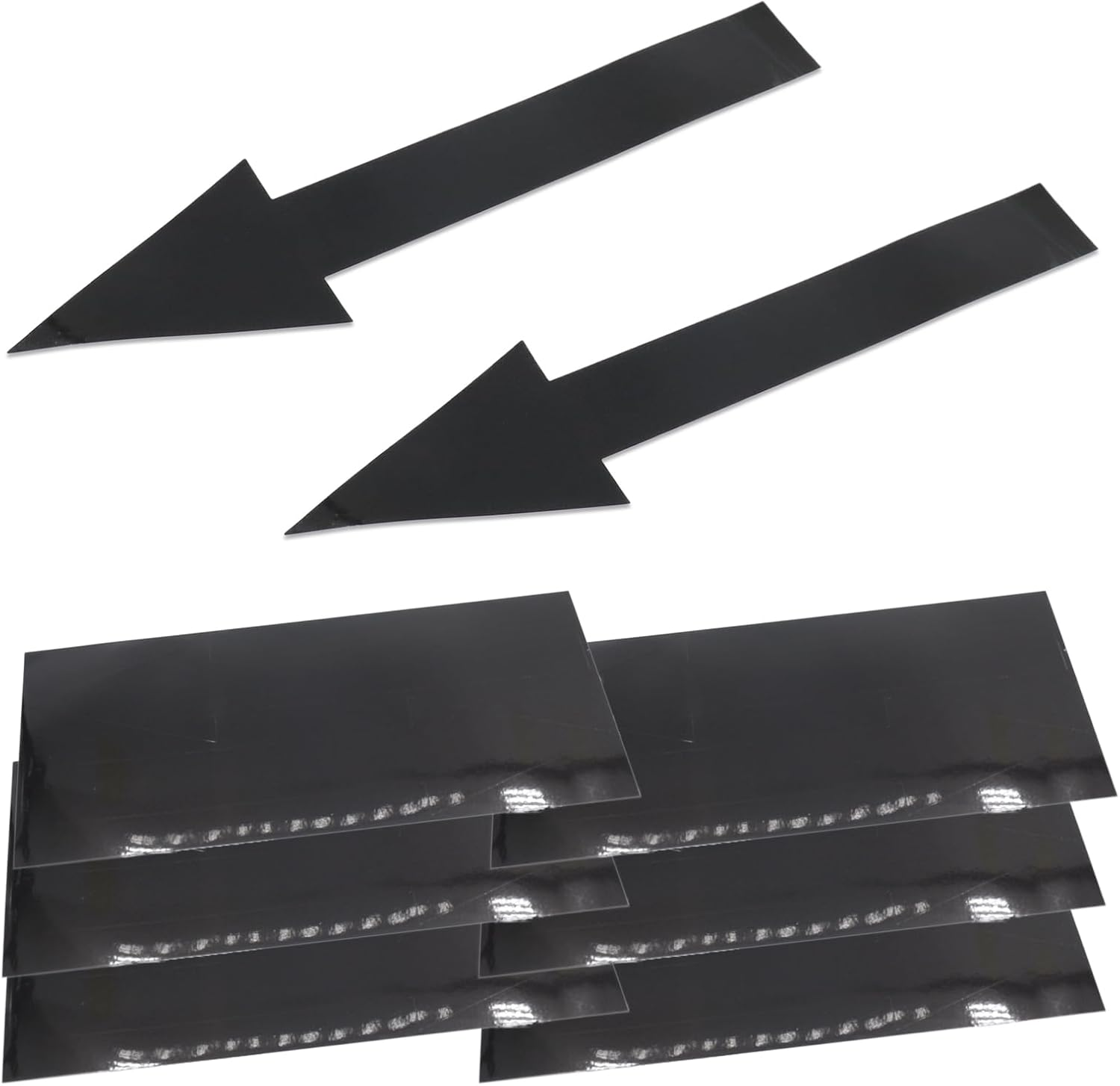 Joyangy 8 X 2 Inch Black Arrow Sign Stickers, 12 Pack Waterproof PVC Removable Self Adhesive Floor Decals, Wall Marking Arrow Signs for Road Instructions