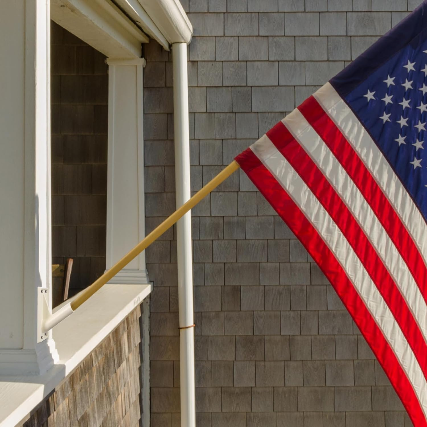 Operitacx Flag Pole Holder for outside House, 2Pcs Wall Mounted Flag Pole Bracket, Flag Holder for House Porch & Outdoor - 1Pc image number 6