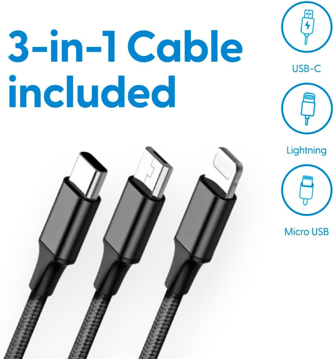 Laser 20000Mah Powerbank Portable Charger with USB-C and USB-A Output, LED Display, 3-In-1 Cable Included - Travel Accessories for Iphone15/14/13/12/Pro Max, Samsung, Ipad, Tablet, Everyday and Travel image number 1