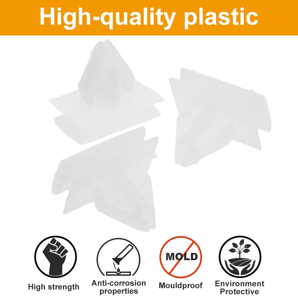 Mtsooning 15PCS Rocker Panel Moulding Rivets, White Nylon Moulding Clips, Side Skirt Sill Fasteners, Universal Car Retainers Compatible with Buick Excelle GM Cadillac Chevy Avalanche 25693852 image number 6