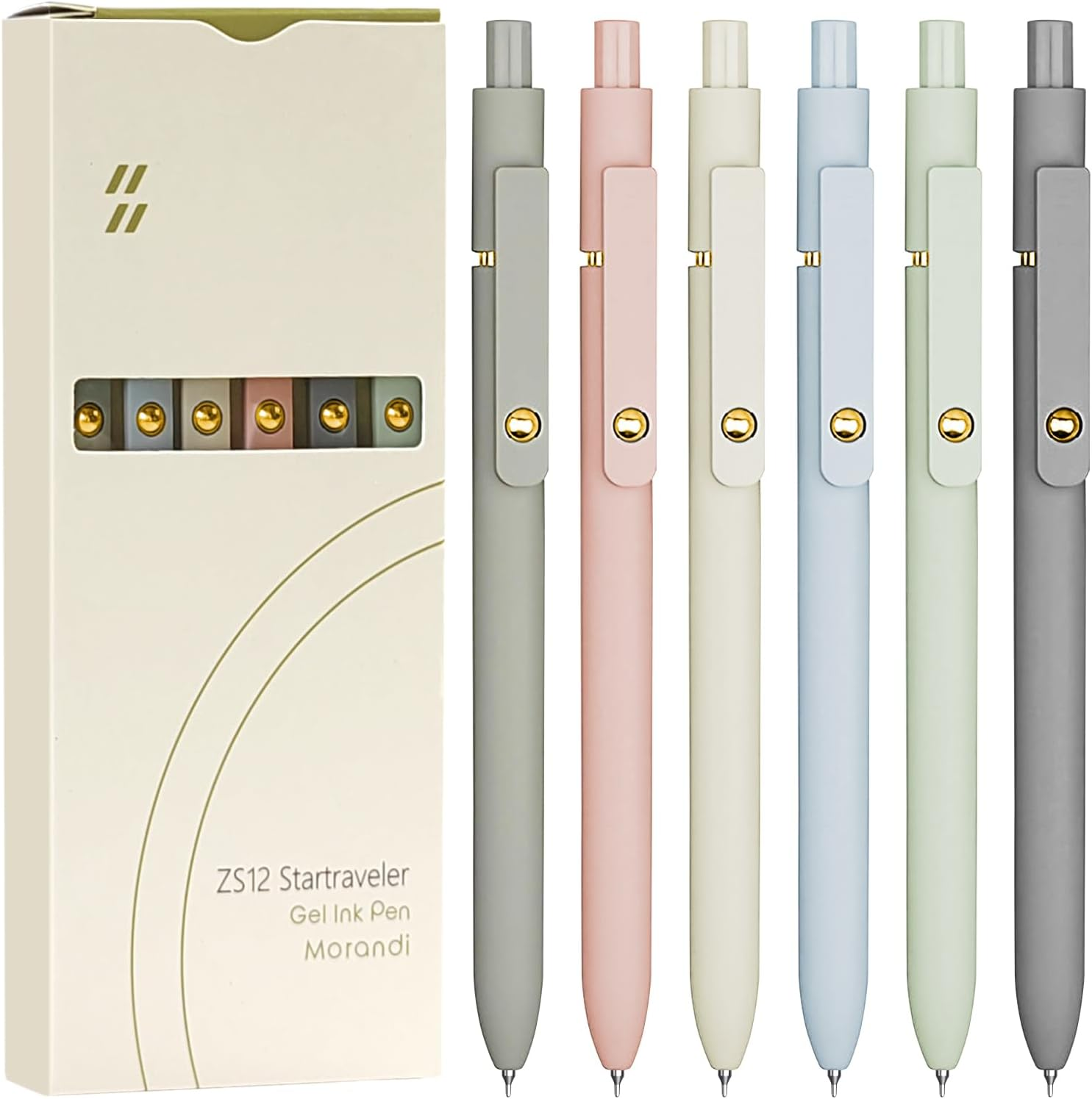 UIXJODO 6 Pcs Gel Pens 0.5Mm Quick Dry Black Ink Pens Fine Point Smooth Writing Pens, Cute Office and School Supplies Gifts for Women Teacher Students (6 Pcs Black White Grey Silver)