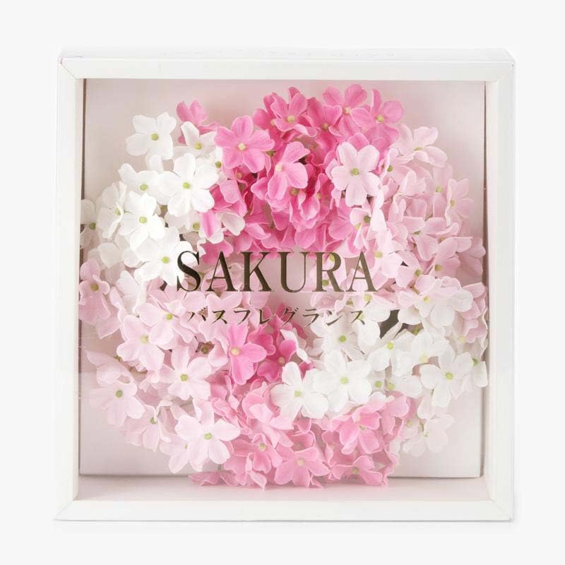 Q-FLA Bath Fragrance Flower Shaped Bath Salt, Flower Arrangement, Sakura Wreath