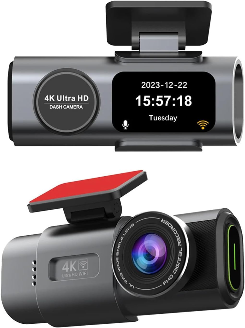 Dash Cam, 4K+1080P Dashcam Front and Rear Cameras, Dash Camera for Cars, G Sensor, 24H Parking, Built-In Wi-Fi, Night Vision image number 5