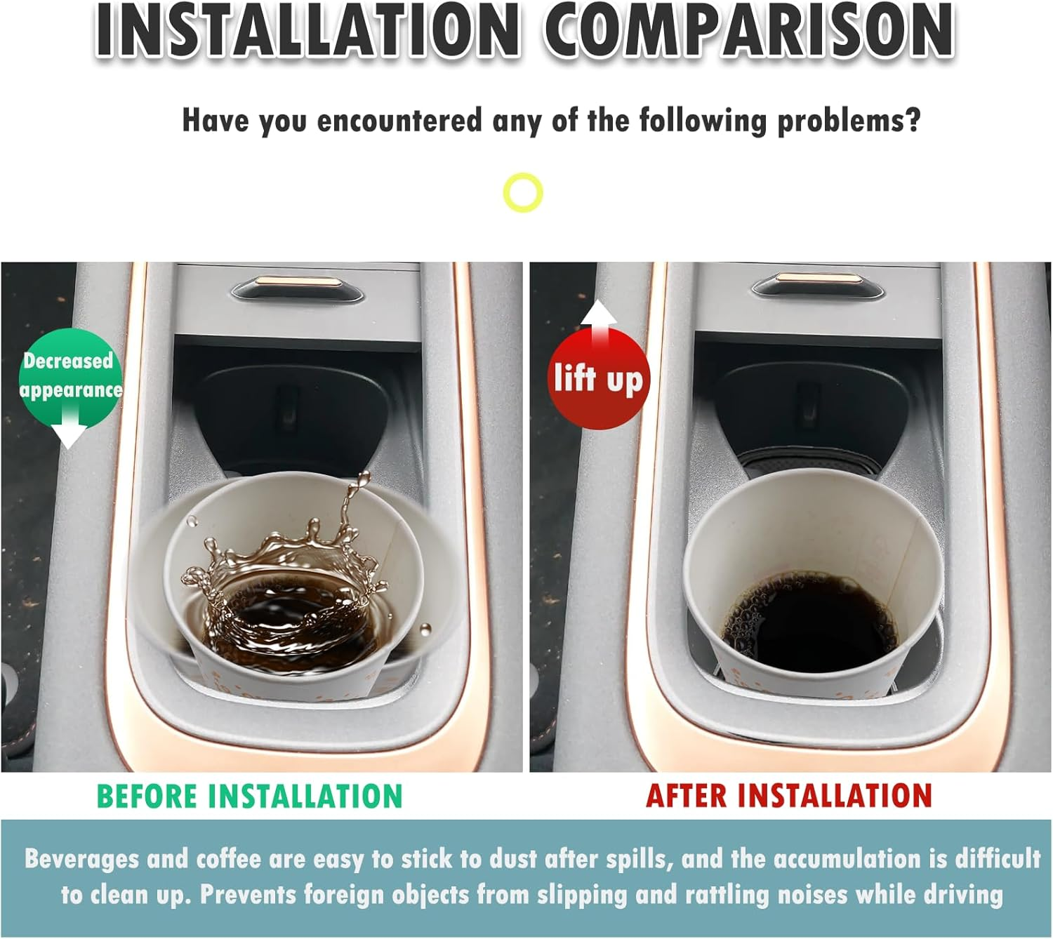 SHAOHAO for Seat Cupra Born 2023 2024 2025 V1 V2 V3 EV E-Boost Rubber Mats Centre Console Non-Slip Mats Drink Holder Mat Door Slot Mat Storage Box Non-Slip Mat Car Accessories Black image number 5