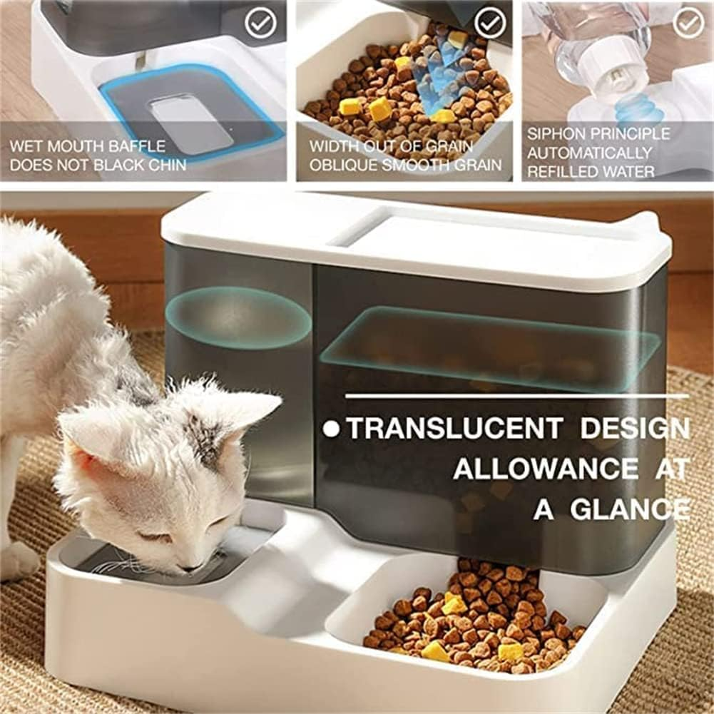 MMIAOO 2 in 1 Pet Automatic Food and Water Dispenser, Cat Feeder, Dog Feeder,Pet Water Dispenser,Pet Automatic Feeder, Pets Auto Feeder (Grey) image number 5