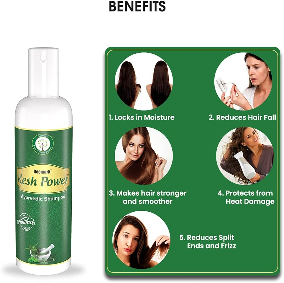 Deemark Kesh Power Ayurvedic Shampoo Pack of 2 | for All Hair Care Solution | Control Hair Fall | Nourish Hair Naturally image number 4