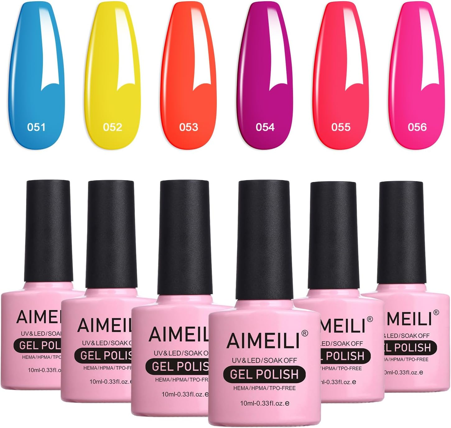 AIMEILI Soak off UV LED Gel Nail Polish Neon Multicolour/Mix Colour/Combo Colour Set of 6Pcs X 10Ml - Kit Set 11 image number 2