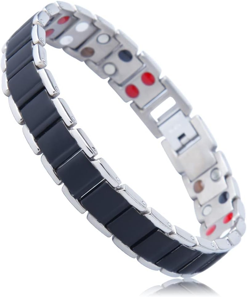 Healthy Bracelet Titanium Bracelet Men Bracelet Mens Magnetic Bracelet Magnet Bracelet for Men Magnetic Bracelet Women Bracelet Magnetic Therapy Bracelets Non-Allergic Bracelets Black Bracelets Gift Bracelets Lovers Bracelets
