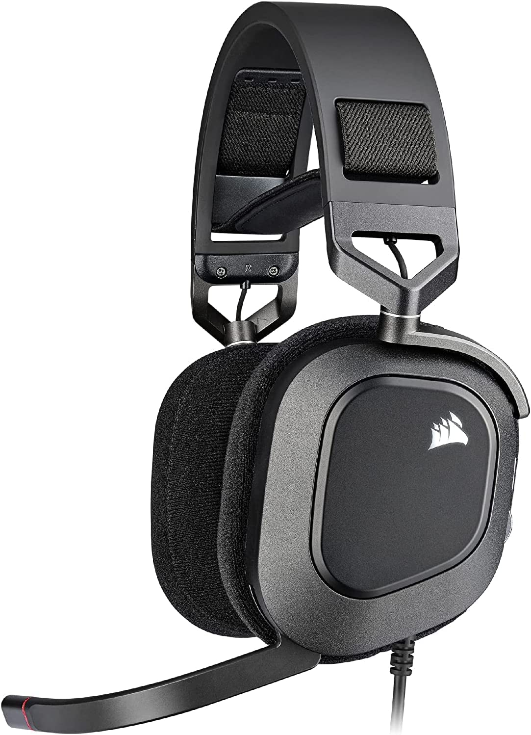 CORSAIR HS80 RGB USB Premium Gaming Headset with Dolby Audio 7.1 Surround Sound (Broadcast-Grade Omni-Directional Microphone, Memory Foam Earpads, High-Fidelity Sound, Durable Construction) Carbon image number 4