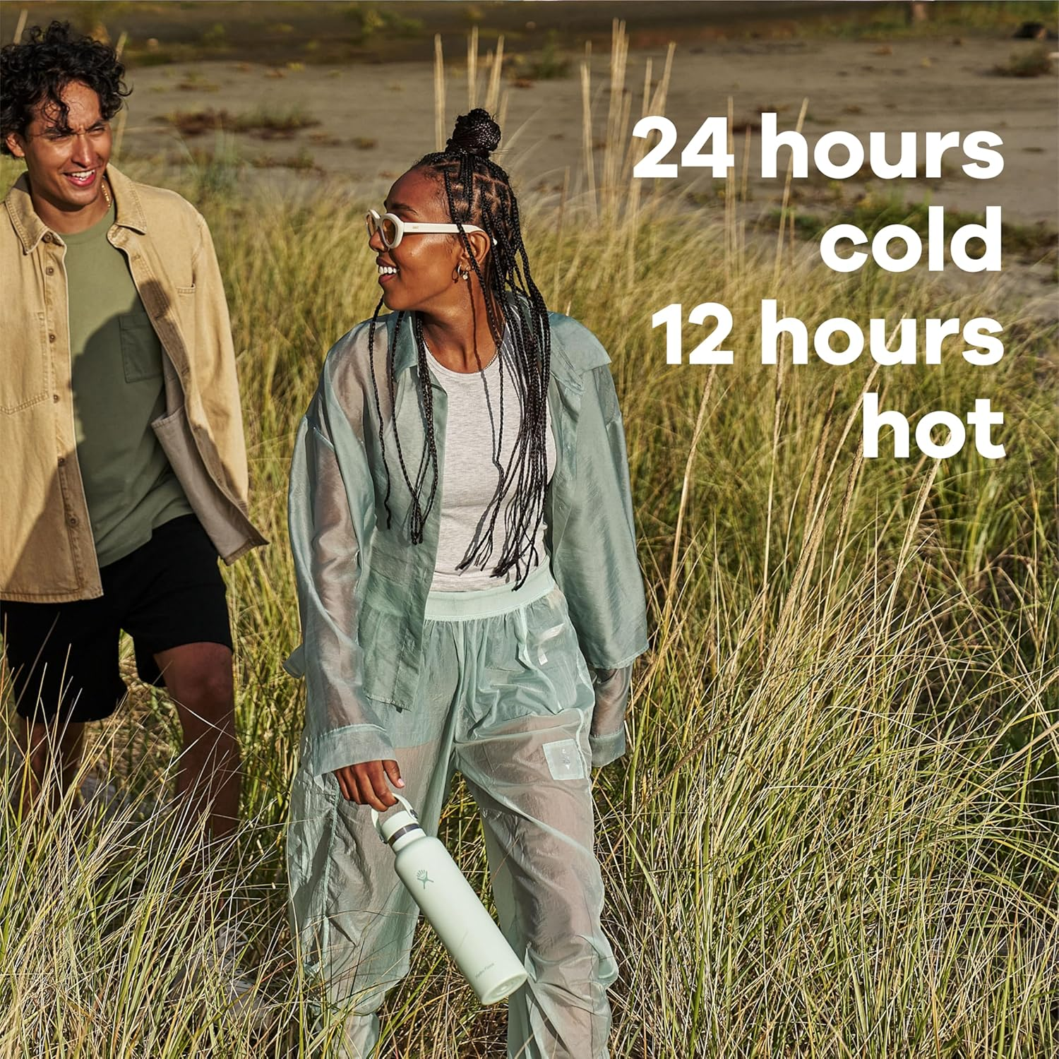 Hydro Flask - Standard Mouth Water Bottle 621 Ml (21 Oz) - Vacuum Insulated Stainless Steel Water Bottle with Leak Proof Flex Cap and Powder Coat - Aloe image number 2